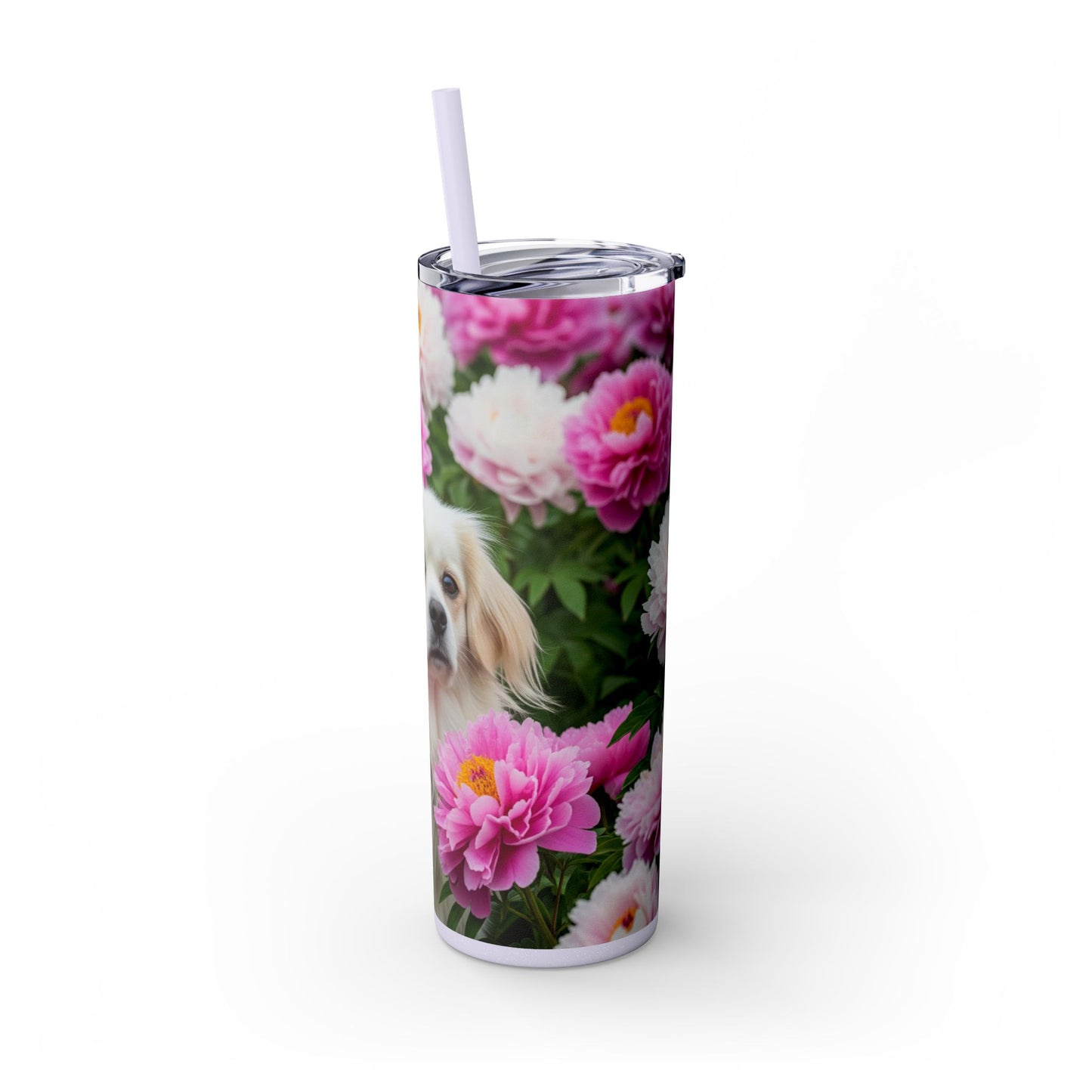 Tibetan Spaniel Tumbler with Straw, 20oz