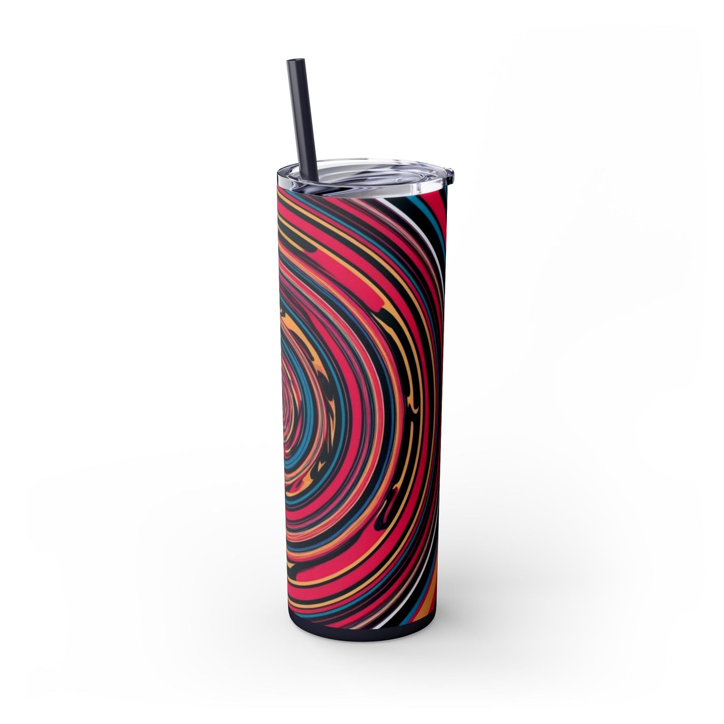 Optical Illusion Skinny Tumbler with Straw, 20oz