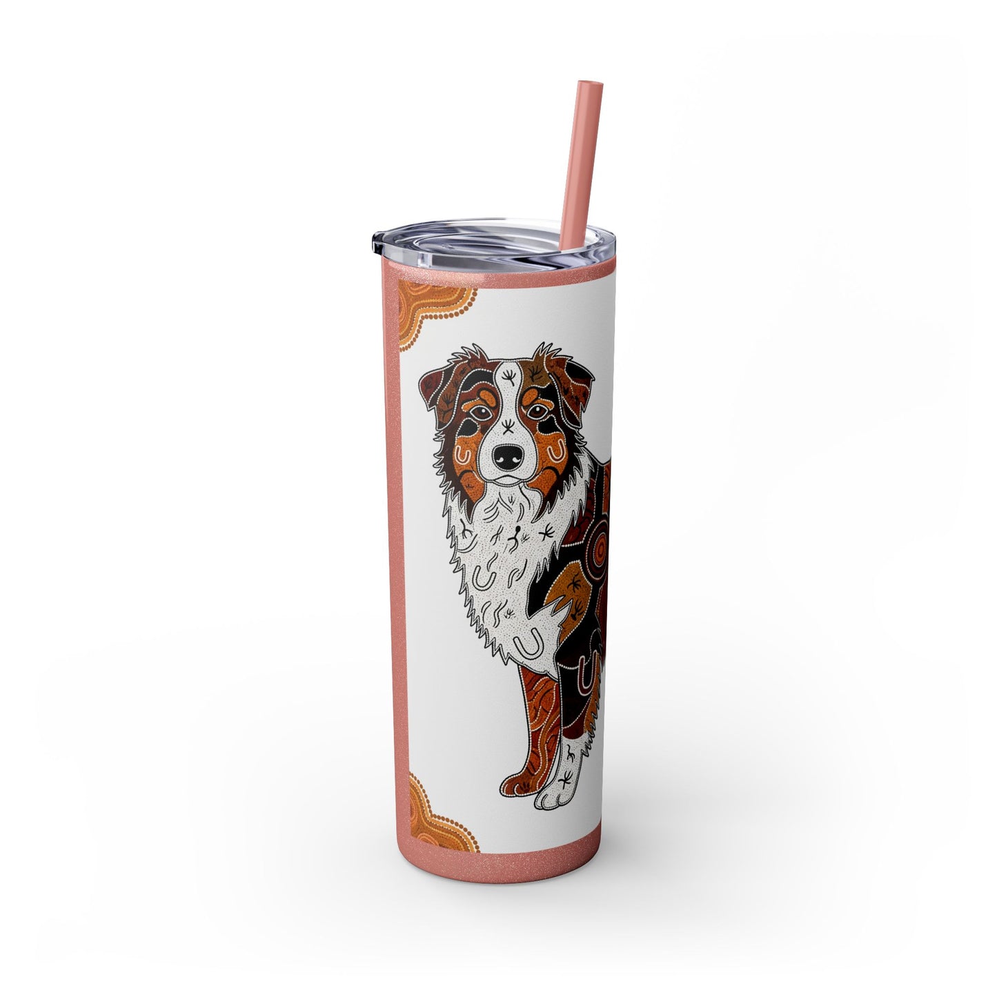 Australian Shepherd Skinny Tumbler with Straw, 20oz