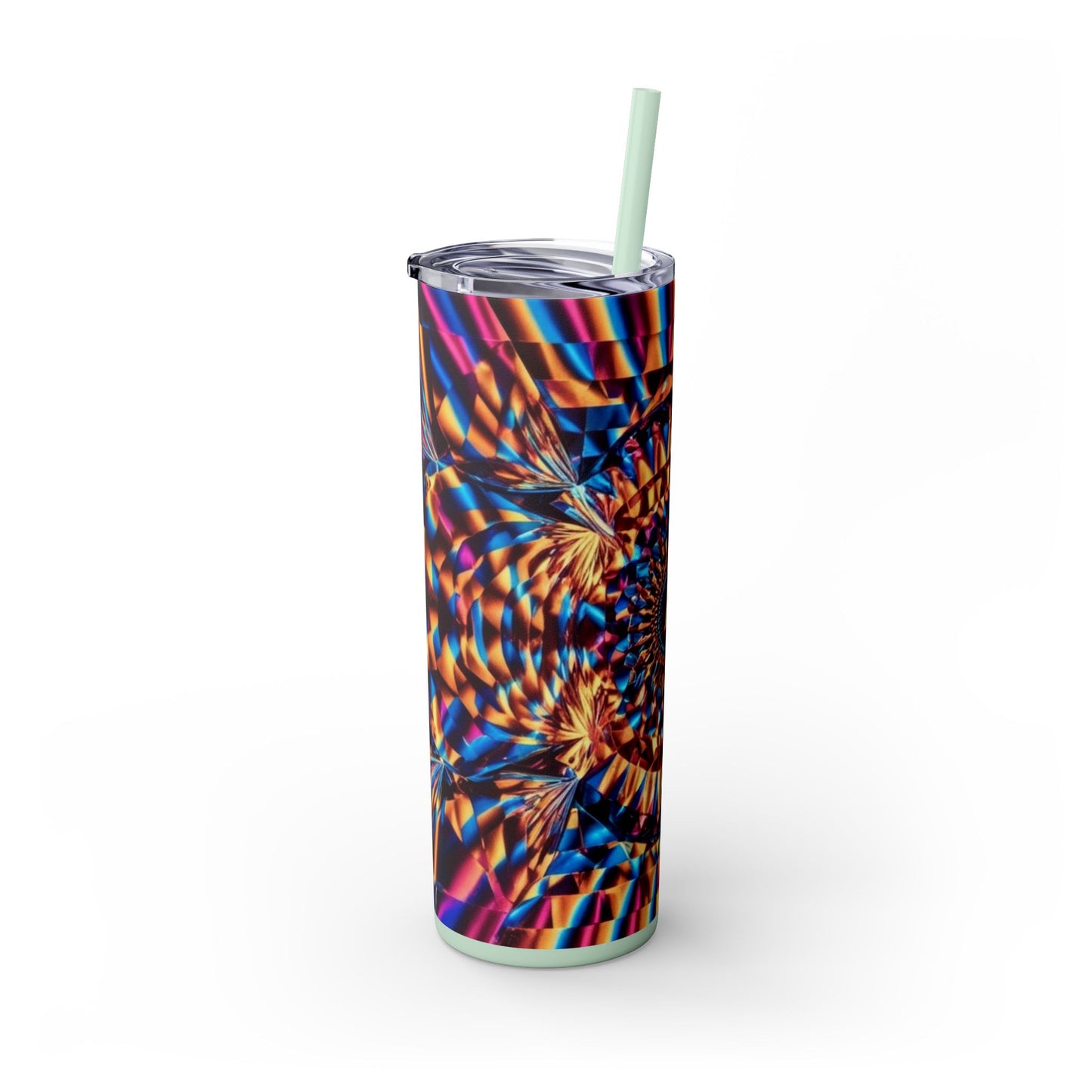 Optical Illusion Skinny Tumbler with Straw, 20oz