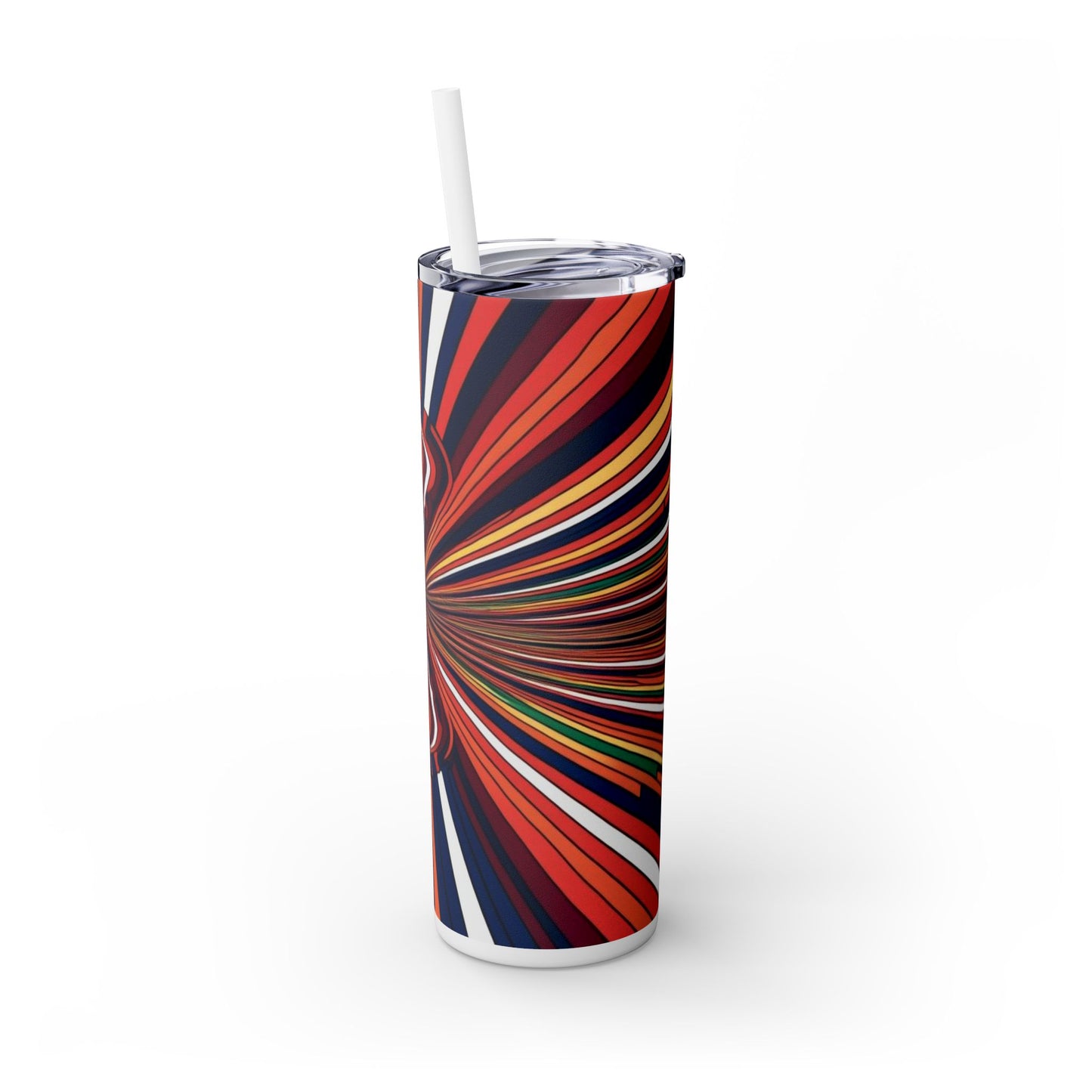 Optical Illusion Skinny Tumbler with Straw, 20oz