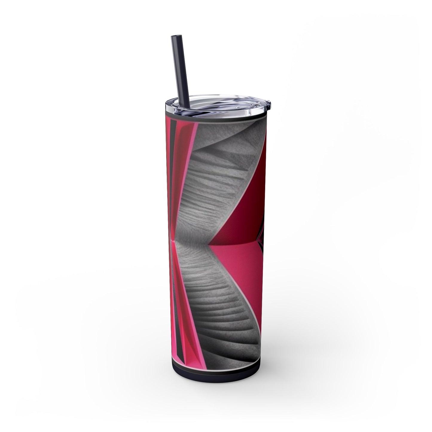 Optical Illusion Skinny Tumbler with Straw, 20oz