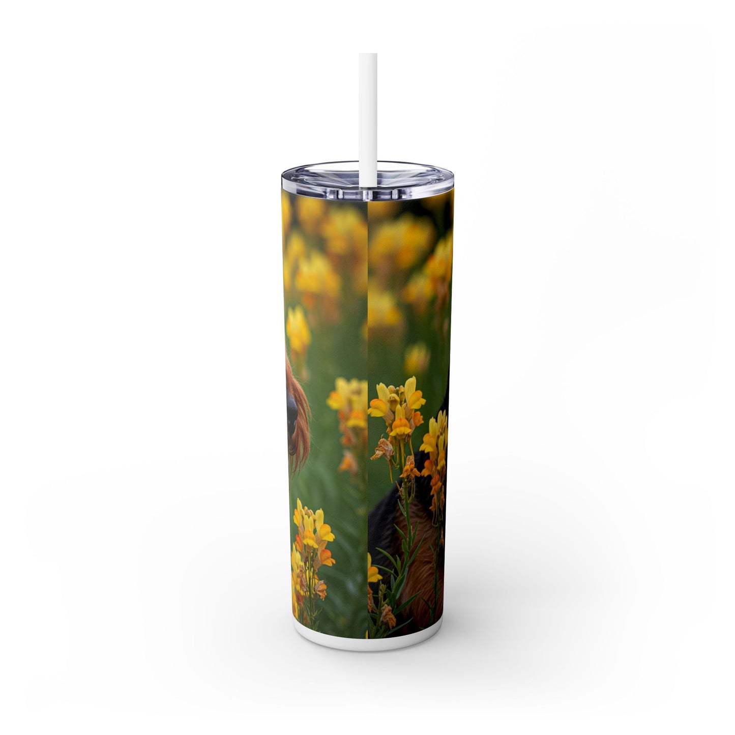 Welsh Terrier Skinny Tumbler with Straw, 20oz