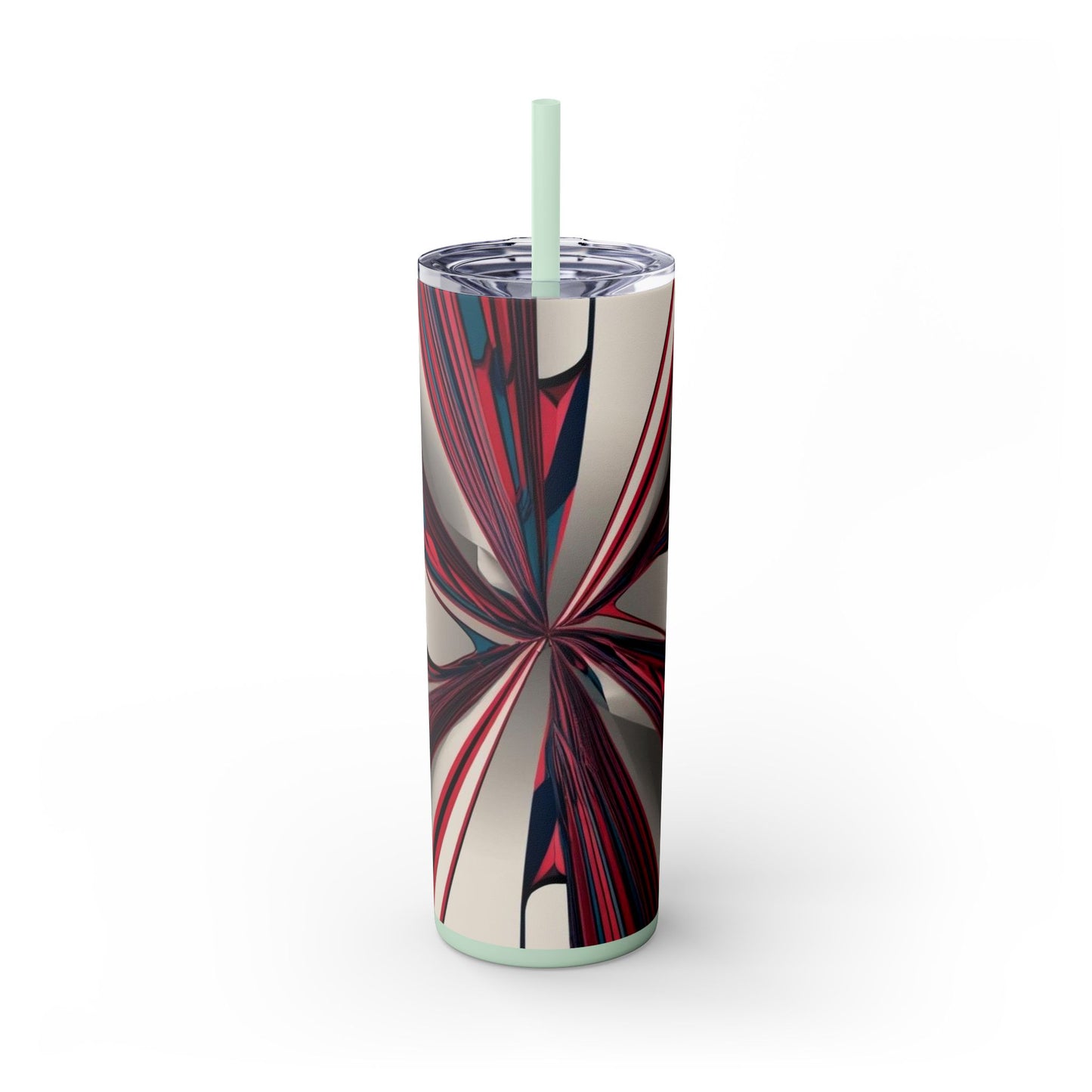Optical Illusion Skinny Tumbler with Straw, 20oz
