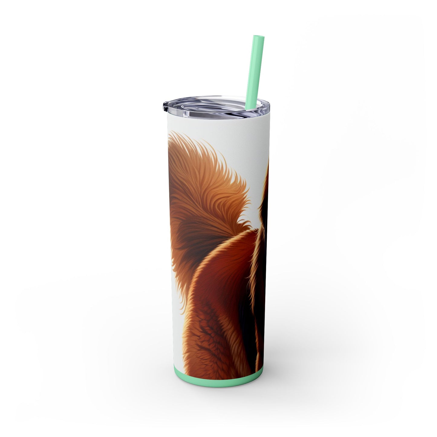 Tibetan Mastiff Skinny Tumbler with Straw, 20oz