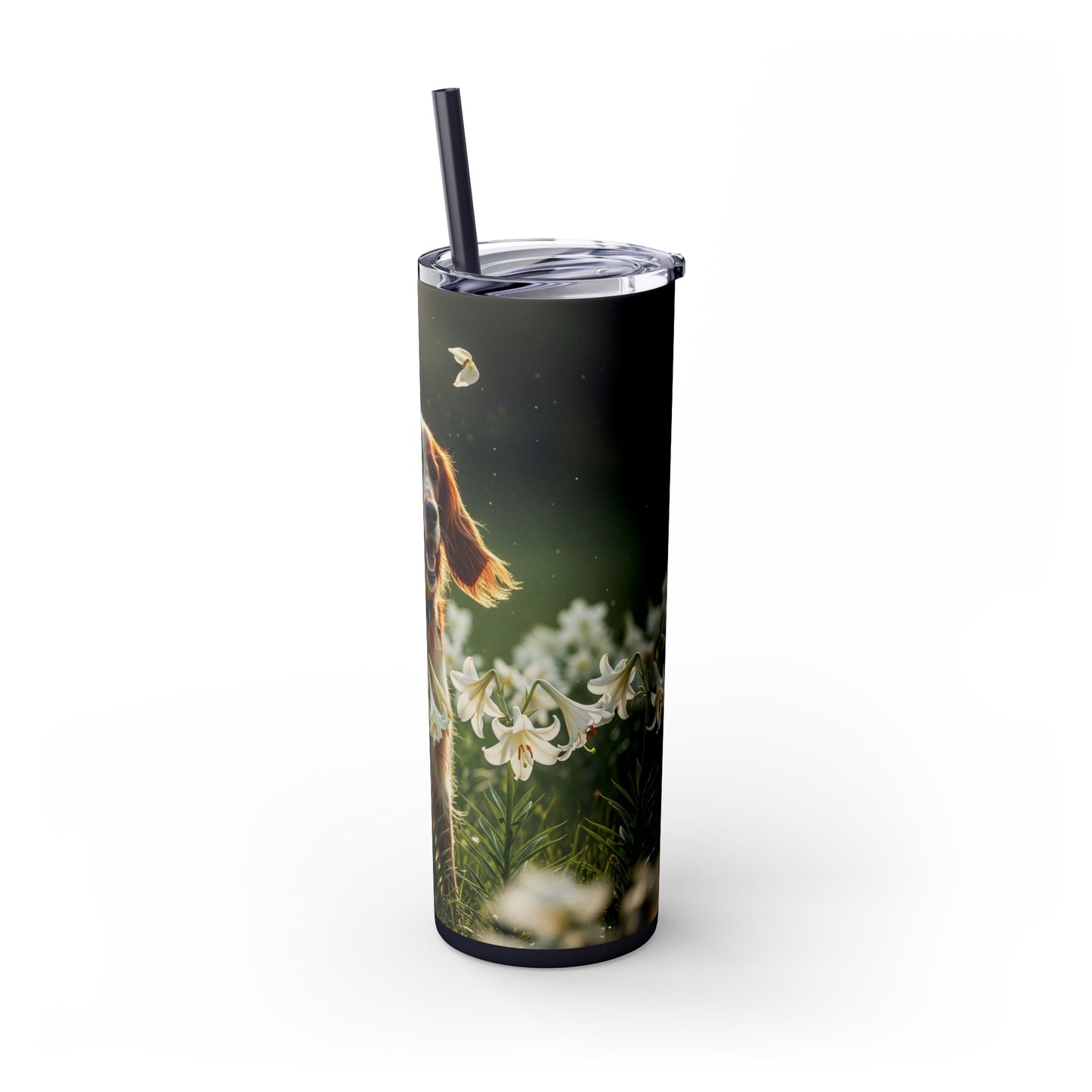 Irish Red and White Setter Tumbler with Straw, 20oz