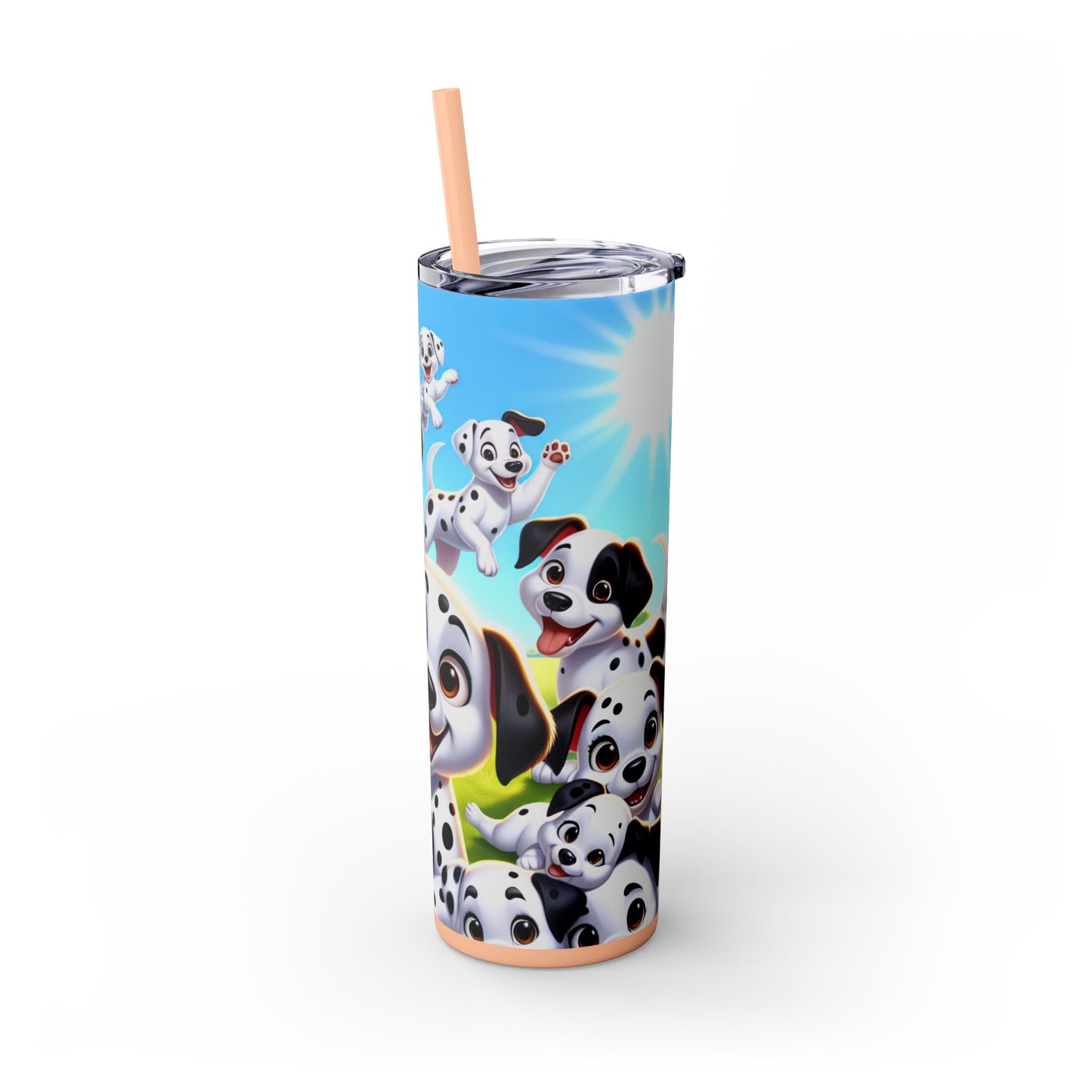 Dalmatian Skinny Tumbler with Straw, 20oz