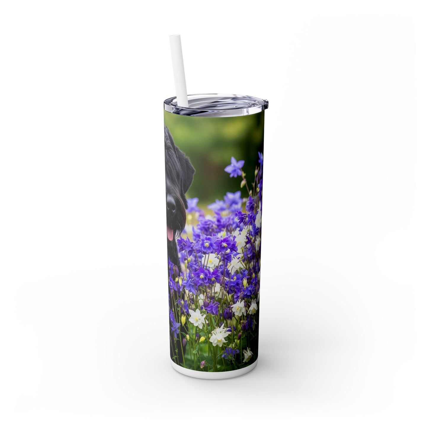 Black Russian Terrier Tumbler with Straw, 20oz