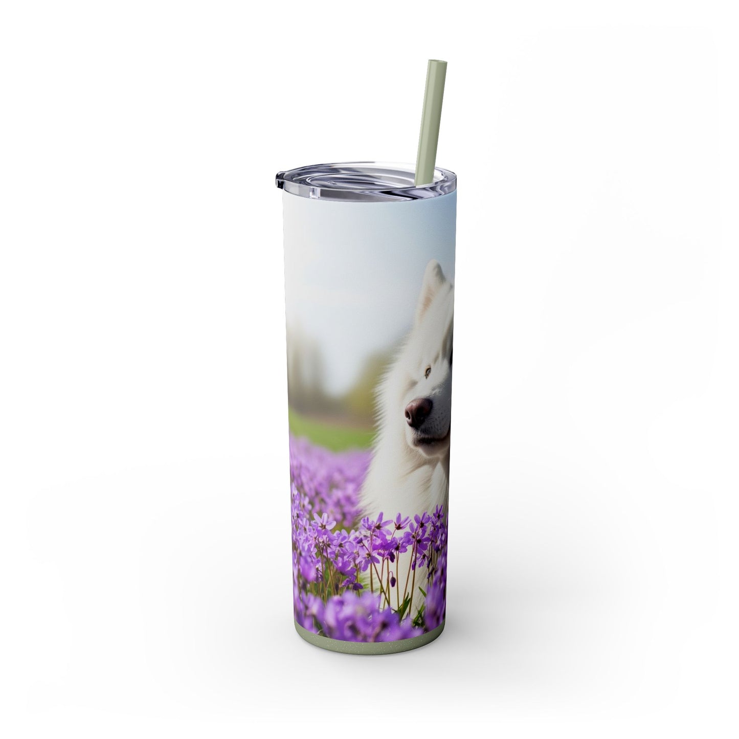 Samoyed Tumbler with Straw, 20oz