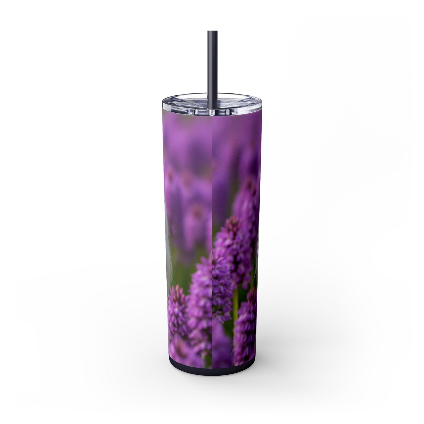Maltese Skinny Tumbler with Straw, 20oz