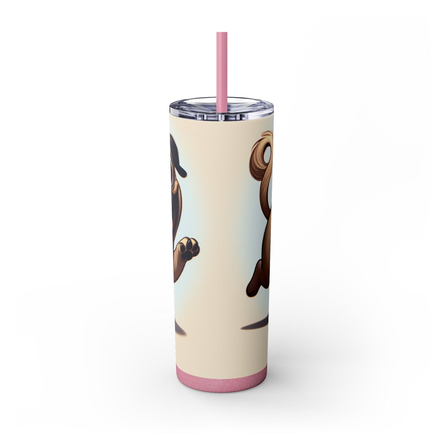 Pug Skinny Tumbler with Straw, 20oz