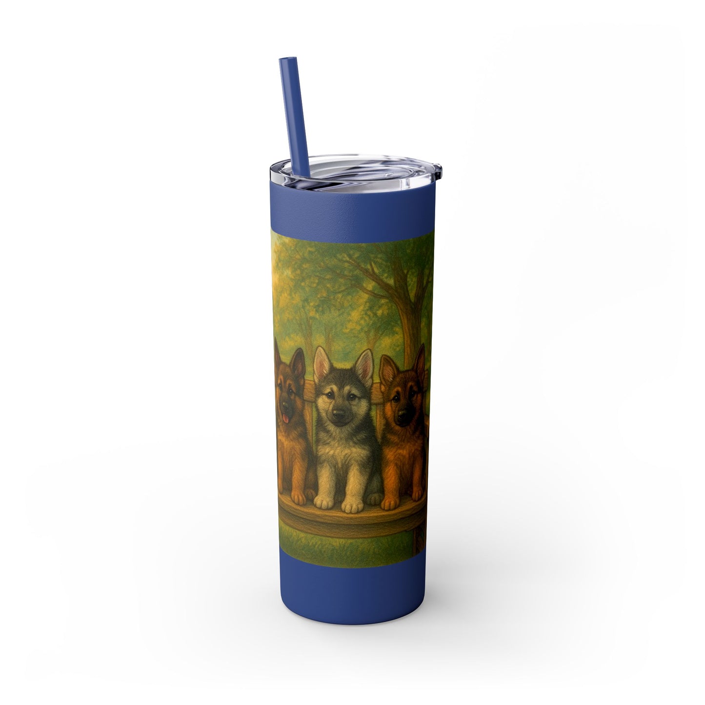 German Shepherd puppies Tumbler with Straw, 20oz