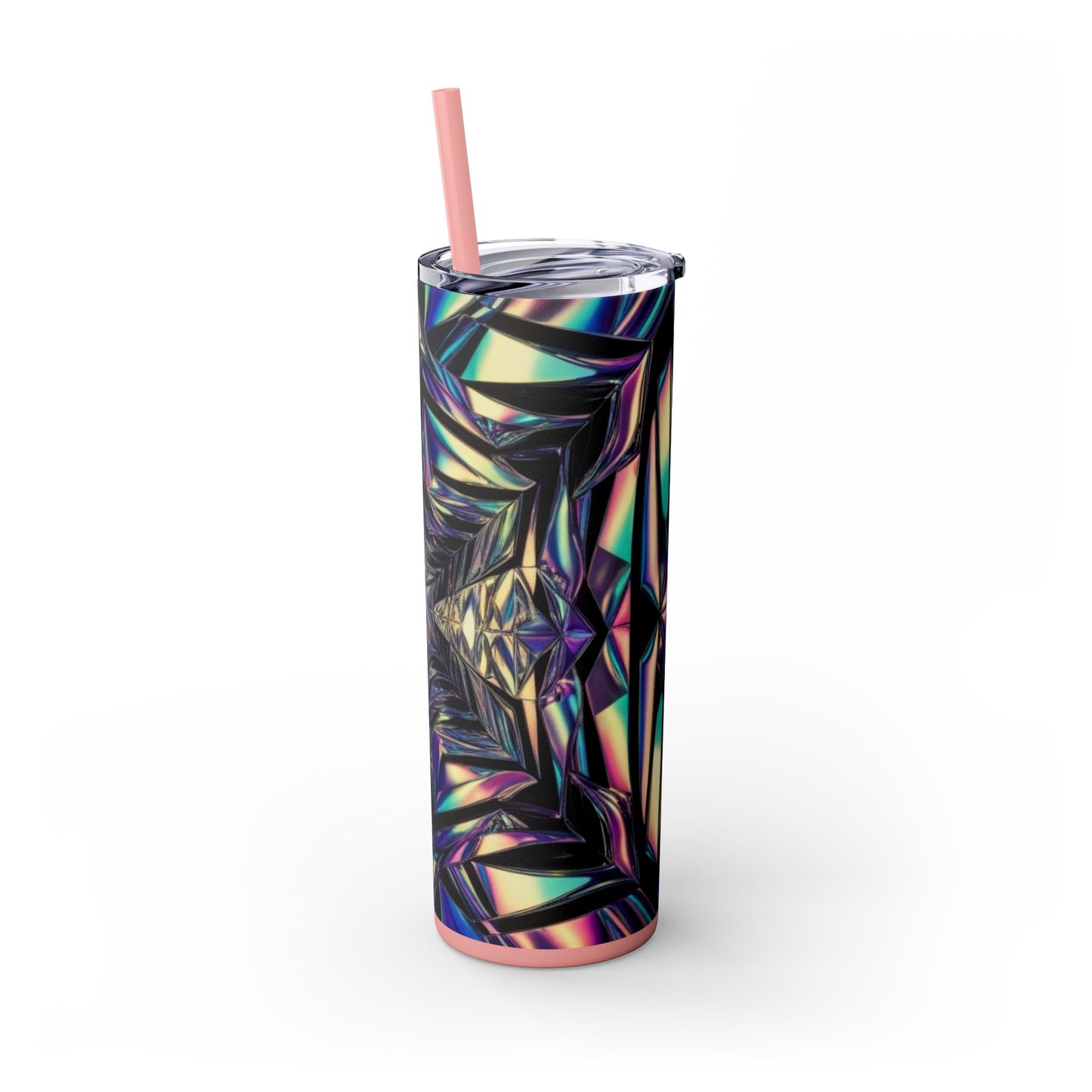 Optical Illusion Skinny Tumbler with Straw, 20oz