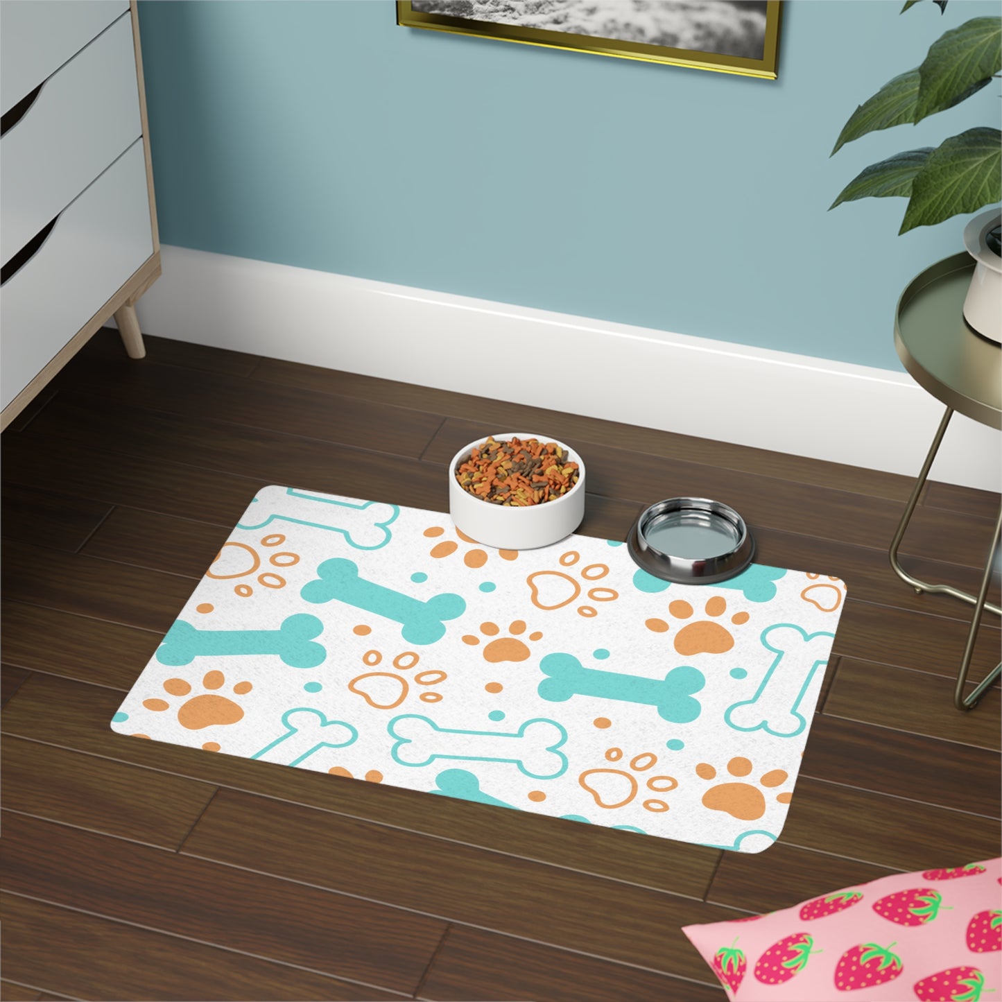 Pet Food Mat (12x18) - Puppy Pattern