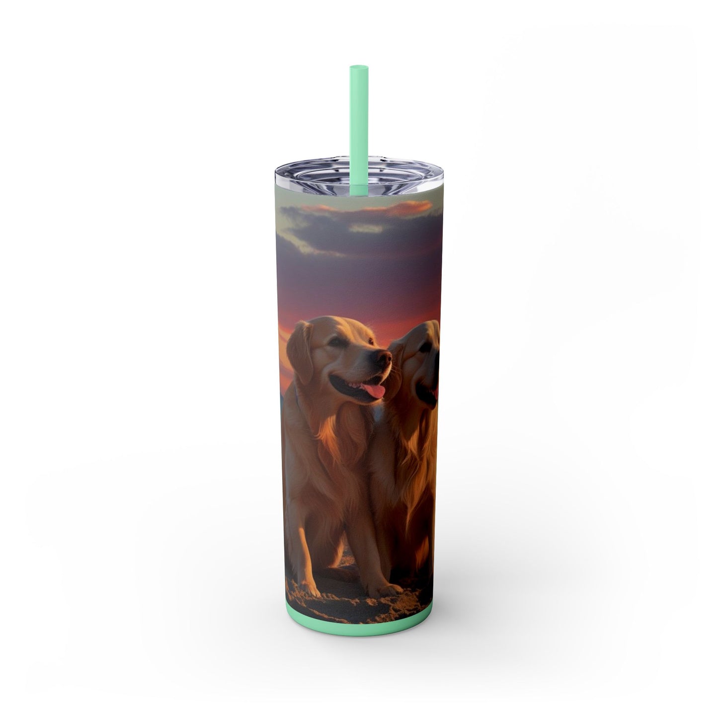 Golden Retriever Love Skinny Tumbler with Straw, 20oz