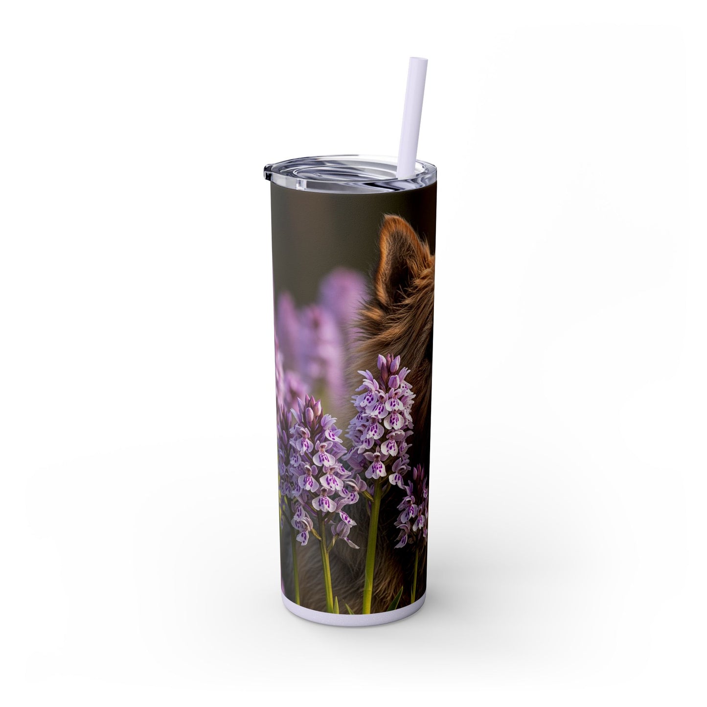Cairn Terrier Skinny Tumbler with Straw, 20oz