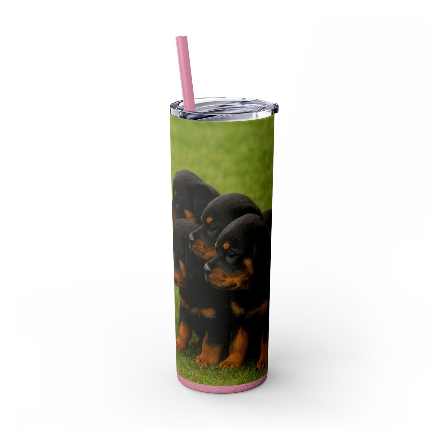 Rottweiler puppies Tumbler with Straw, 20oz