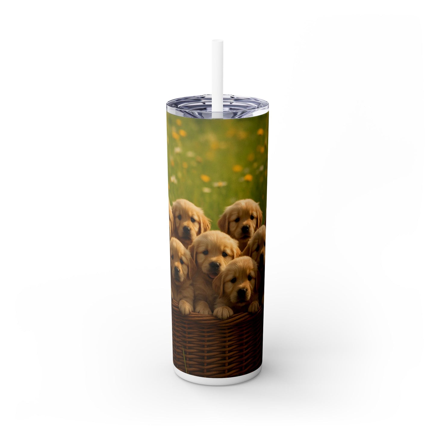 Golden Retriever puppies Tumbler with Straw, 20oz