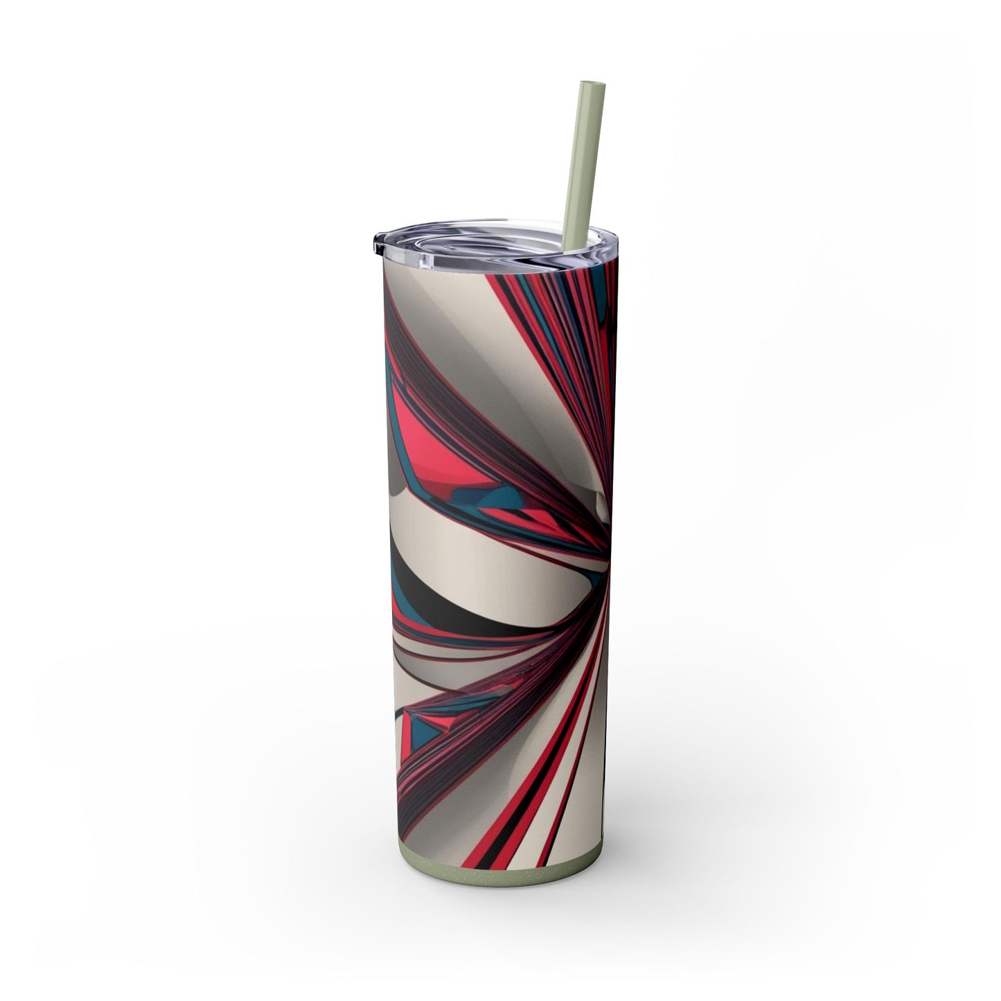 Optical Illusion Skinny Tumbler with Straw, 20oz