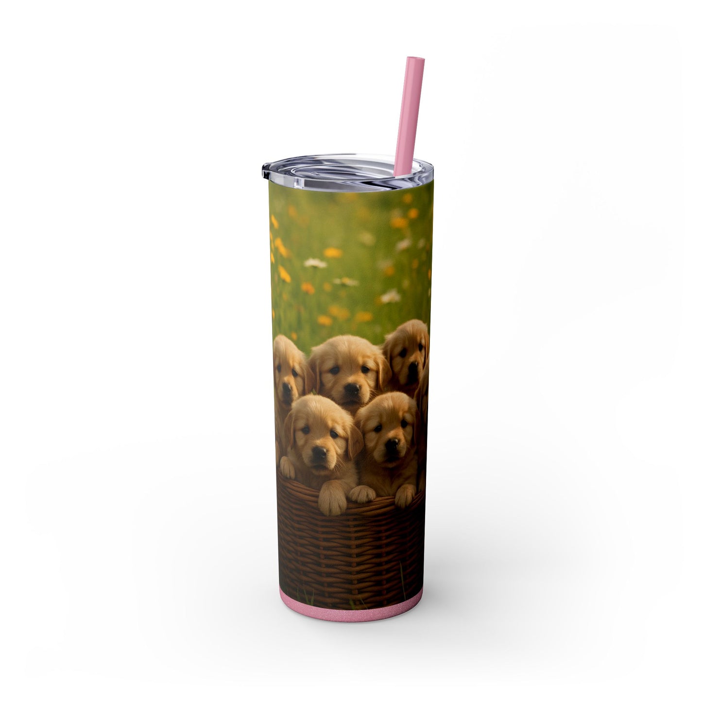 Golden Retriever puppies Tumbler with Straw, 20oz