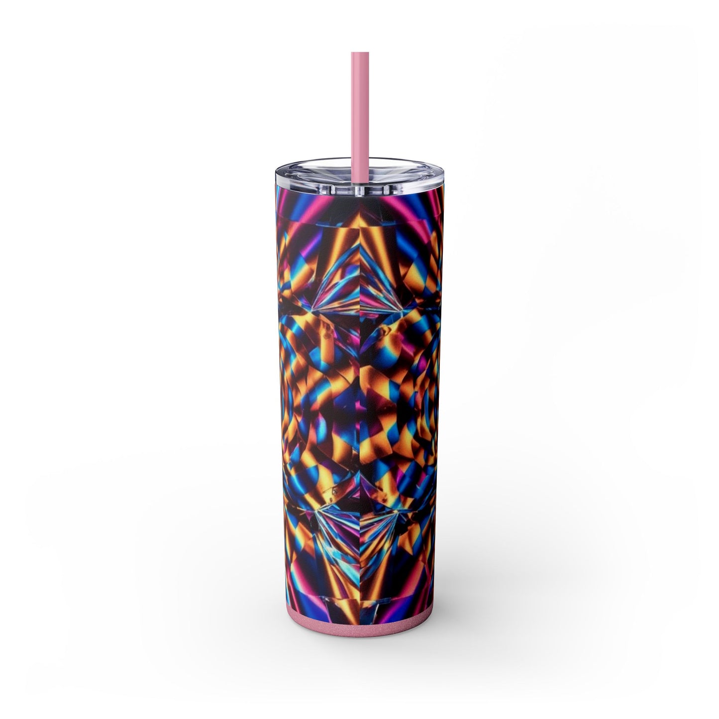 Optical Illusion Skinny Tumbler with Straw, 20oz
