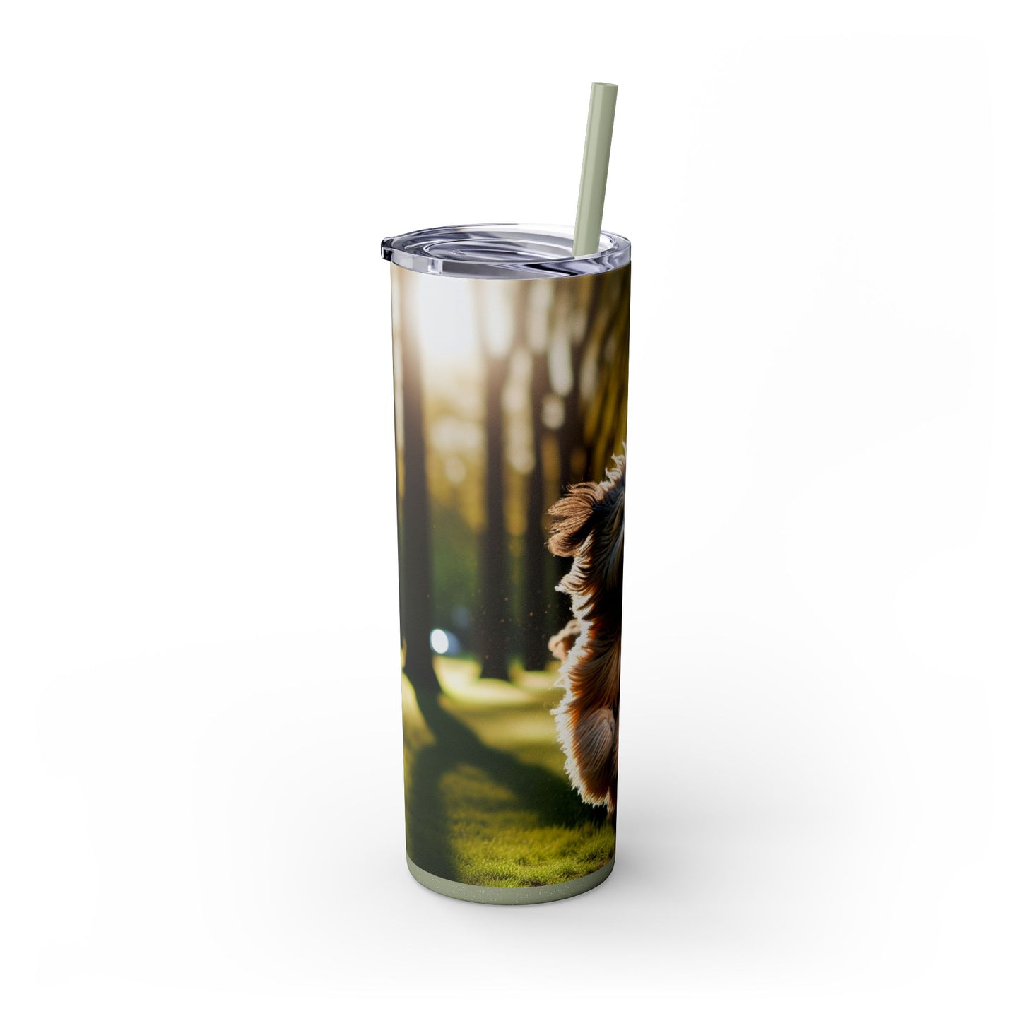 Polish Lowland Sheepdog Skinny Tumbler with Straw, 20oz