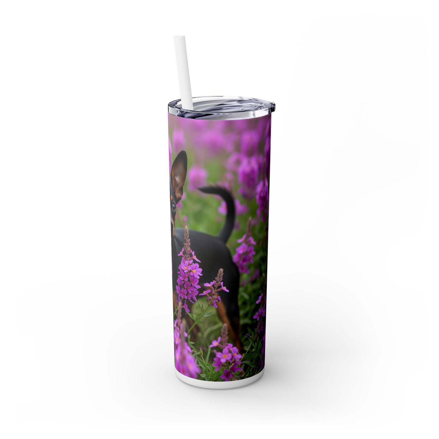 English Toy Terrier Tumbler with Straw, 20oz
