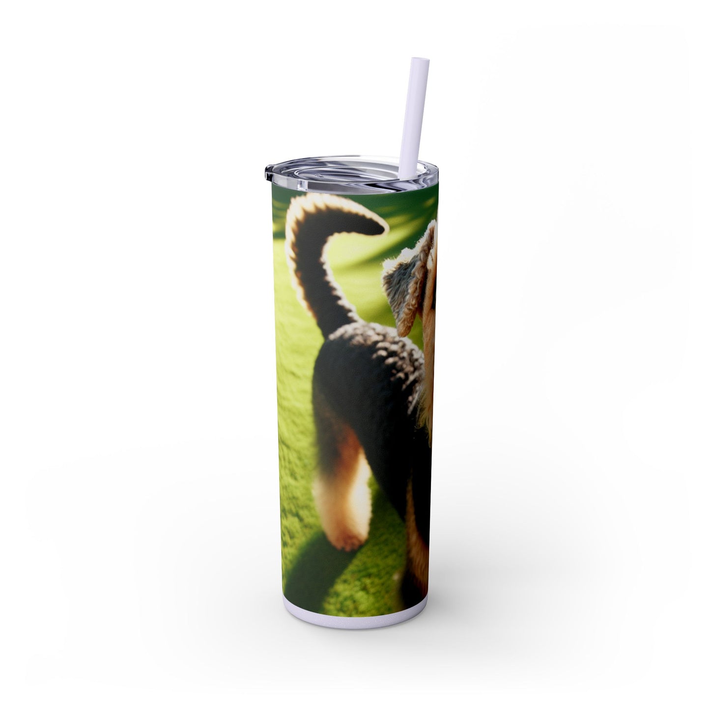Airedale Terrier Tumbler with Straw, 20oz