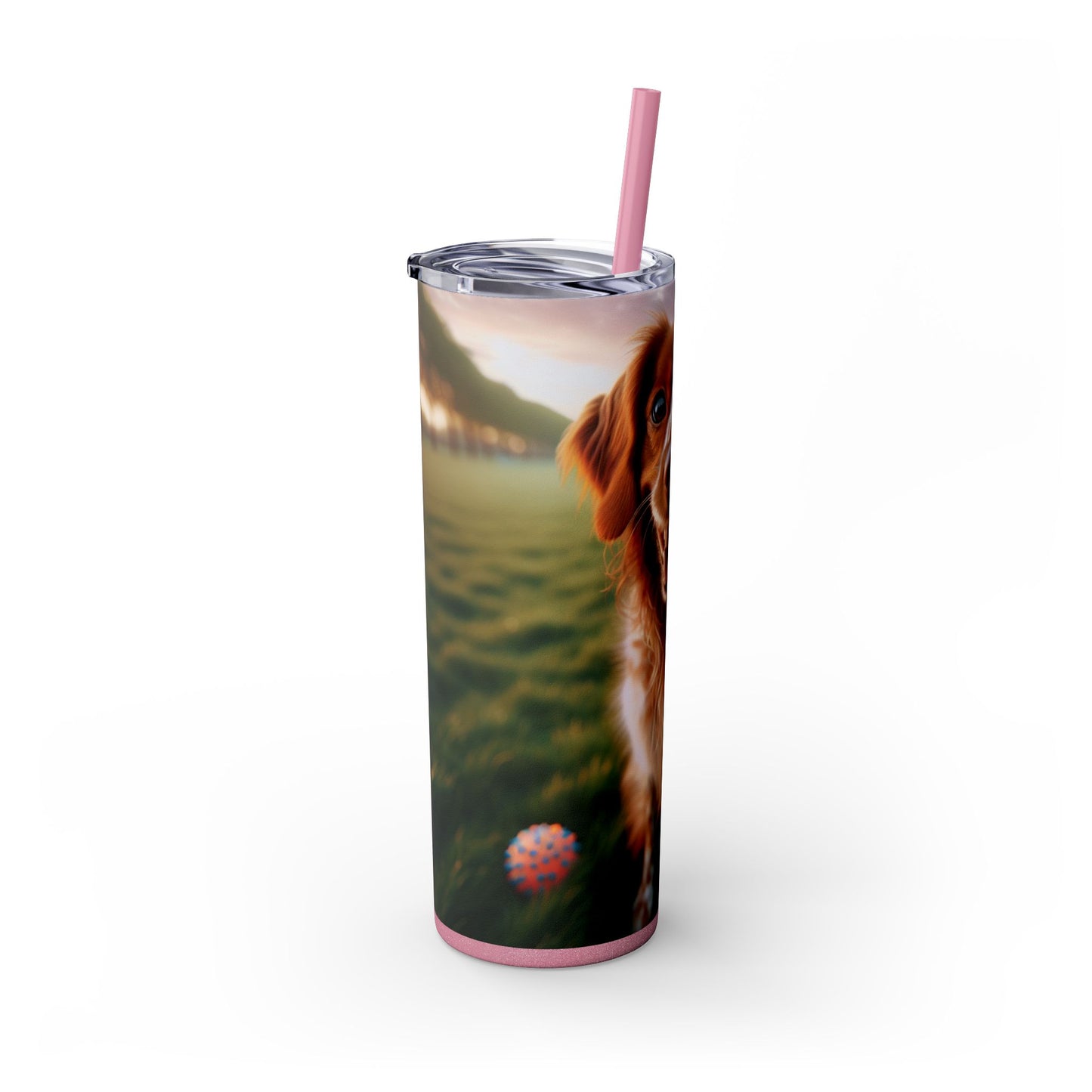 Brittany Dog Tumbler with Straw, 20oz