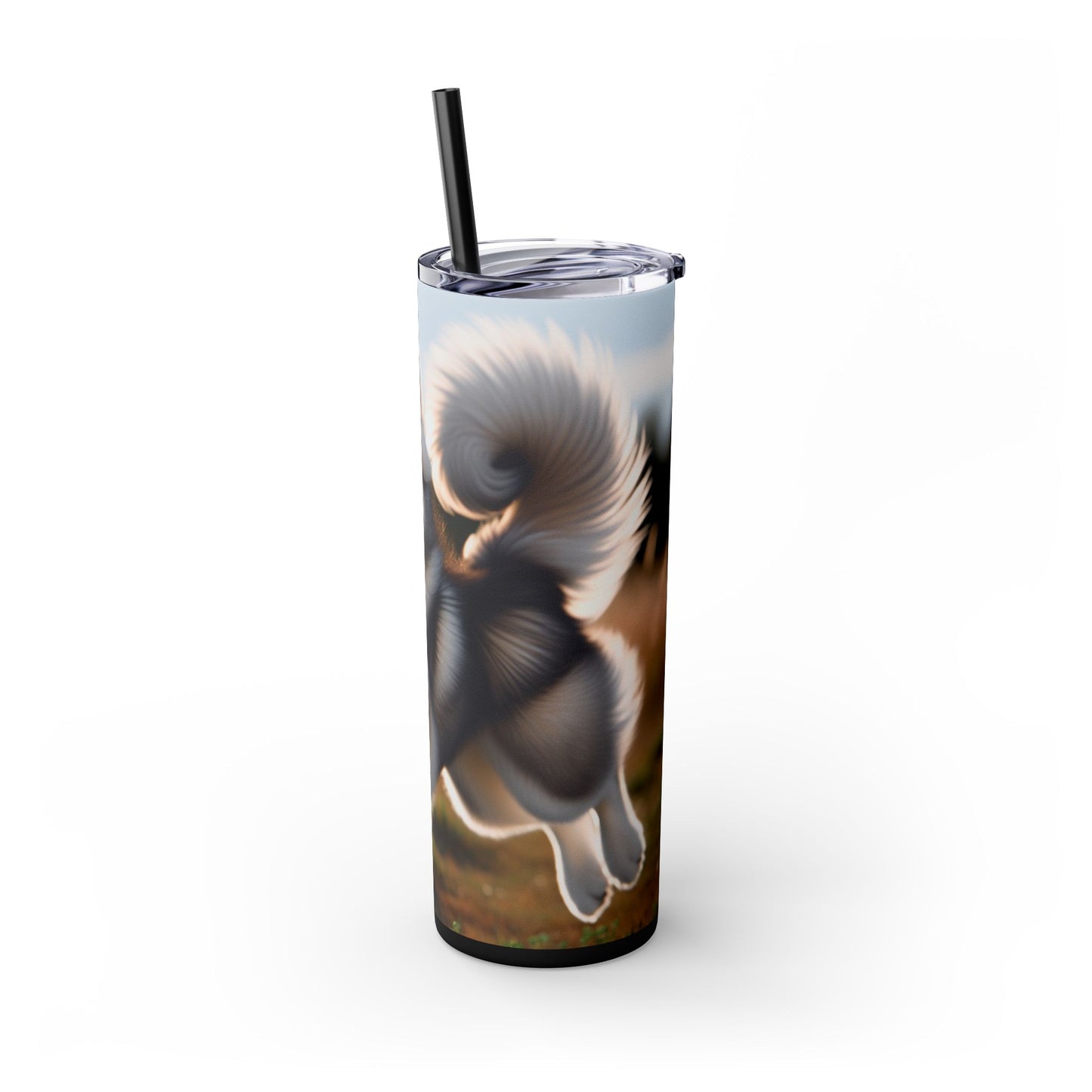 Alaskan Klee Kai Skinny Tumbler with Straw, 20oz