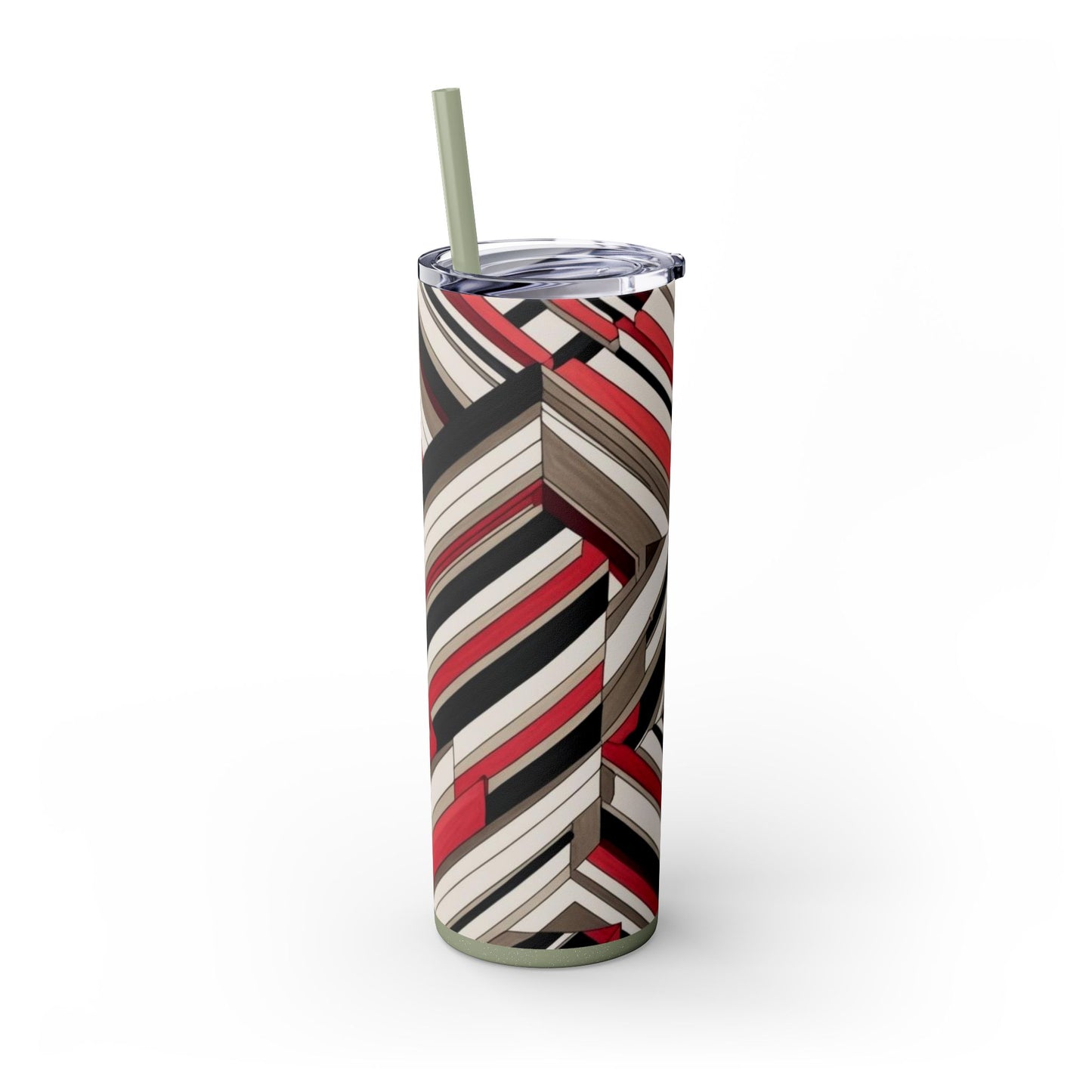 Optical Illusion Skinny Tumbler with Straw, 20oz