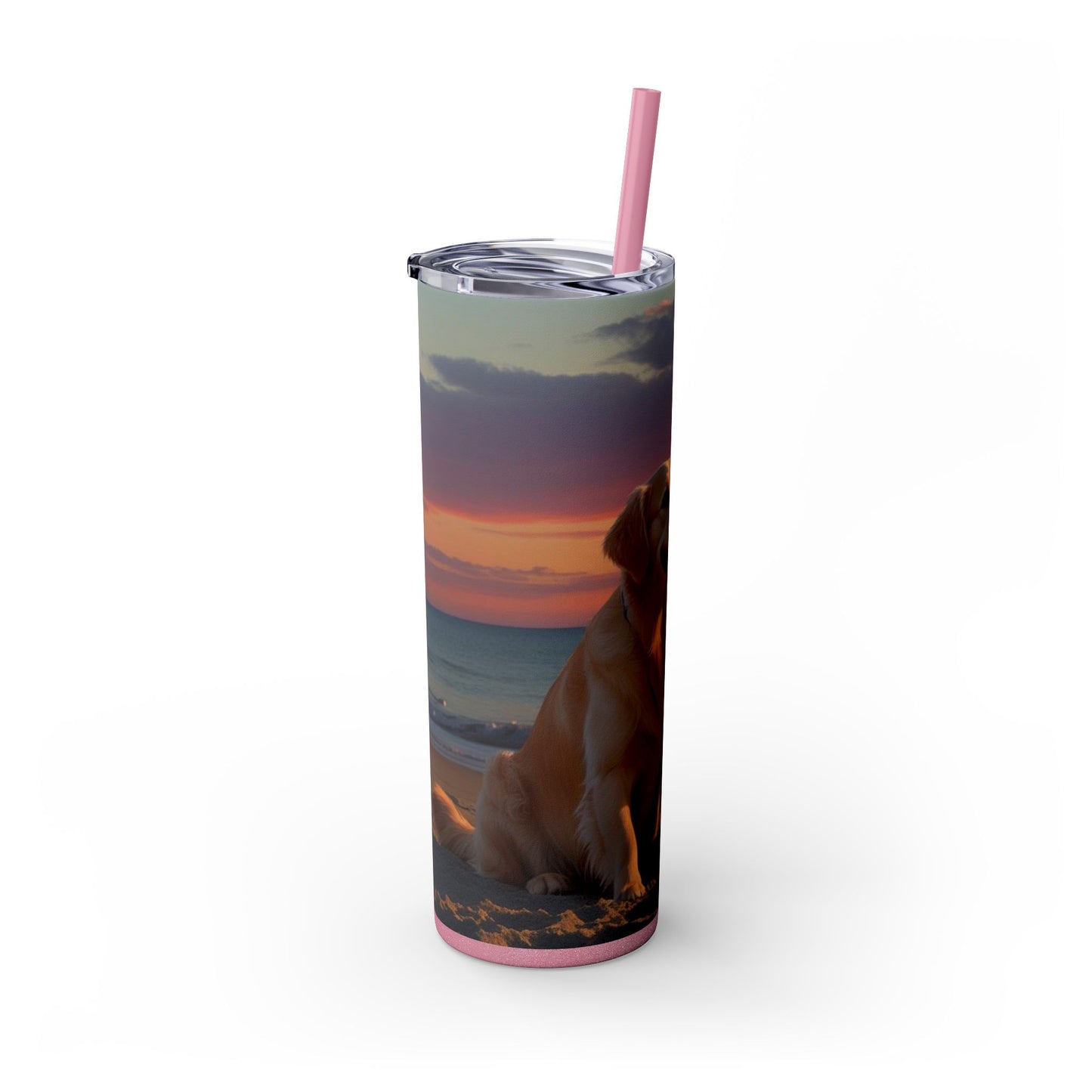 Golden Retriever Love Skinny Tumbler with Straw, 20oz