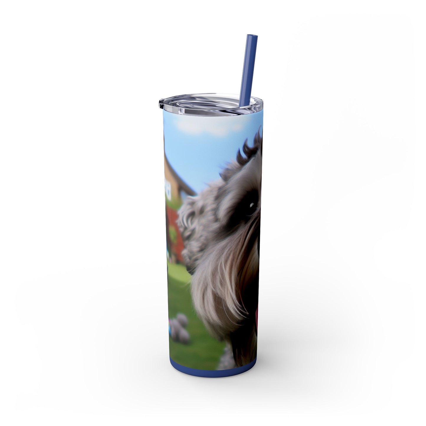 Schnoodle Skinny Tumbler with Straw, 20oz