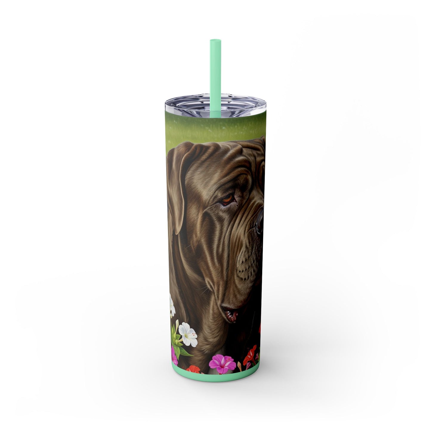 Neapolitan Mastiff Tumbler with Straw, 20oz
