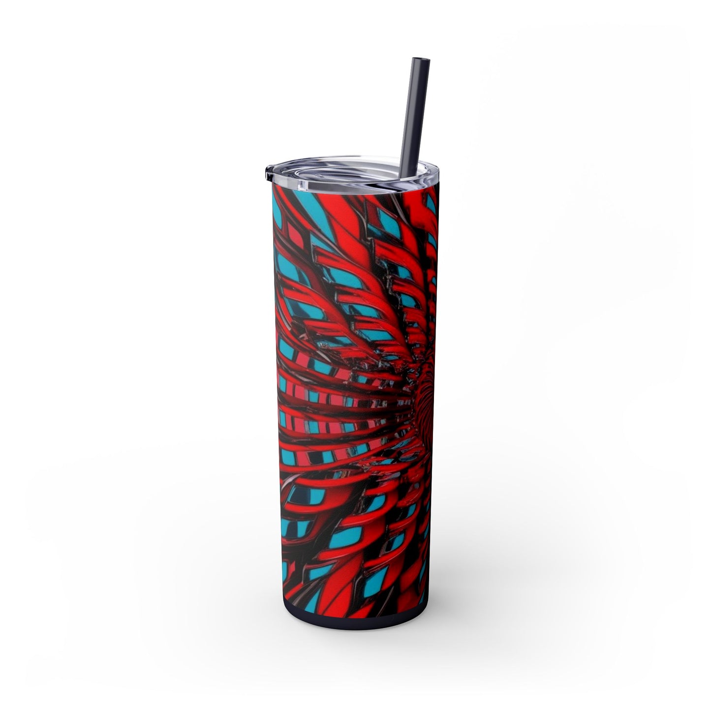 Optical Illusion Skinny Tumbler with Straw, 20oz