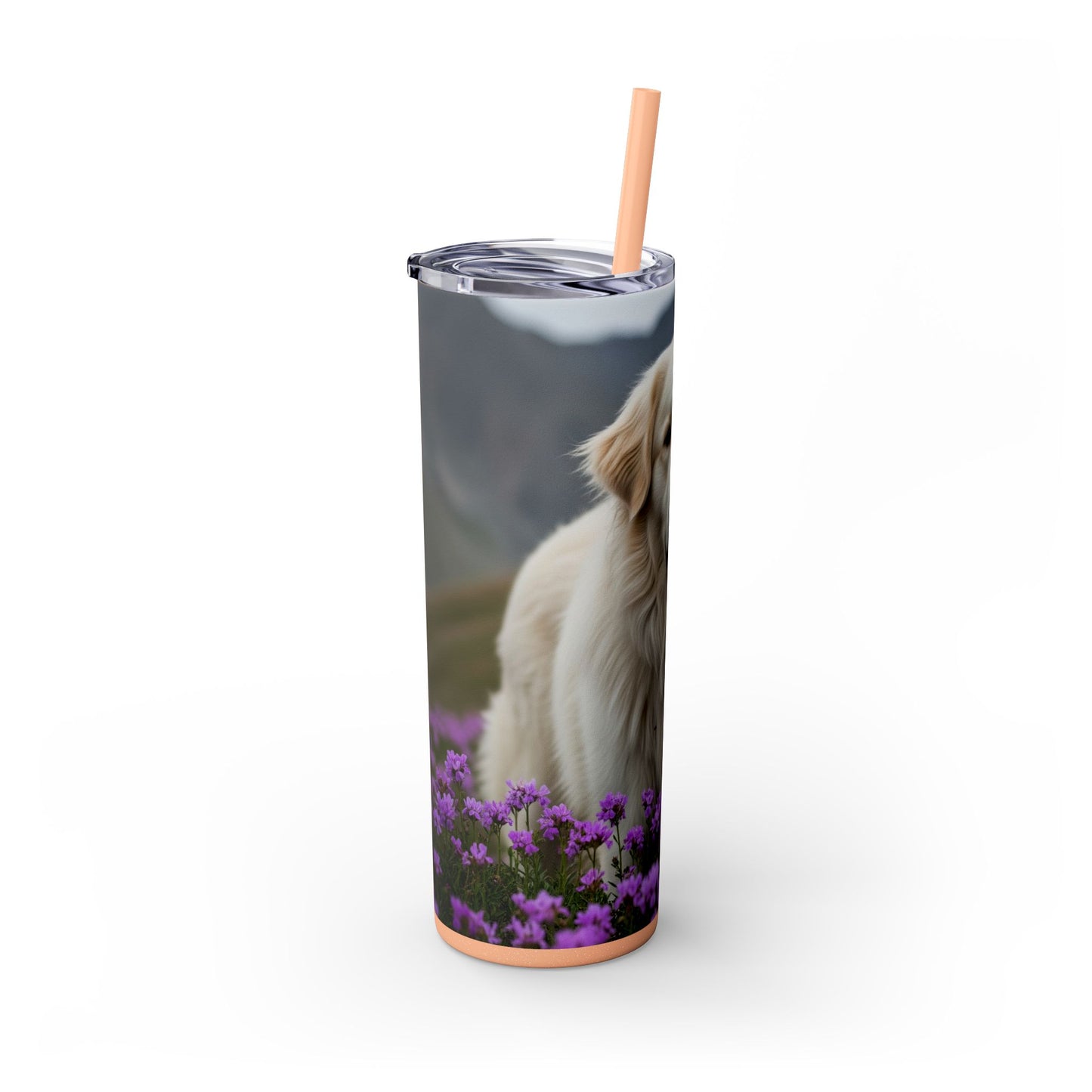 Pyrenean Mountain Dog Skinny Tumbler with Straw, 20oz