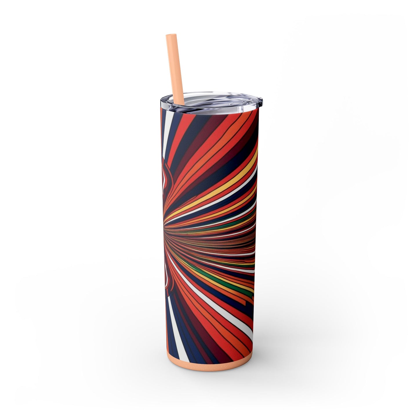Optical Illusion Skinny Tumbler with Straw, 20oz