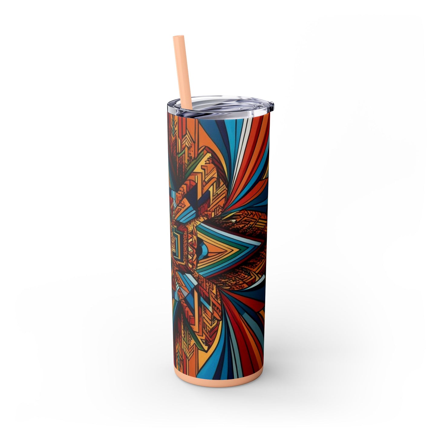 Optical Illusion Skinny Tumbler with Straw, 20oz