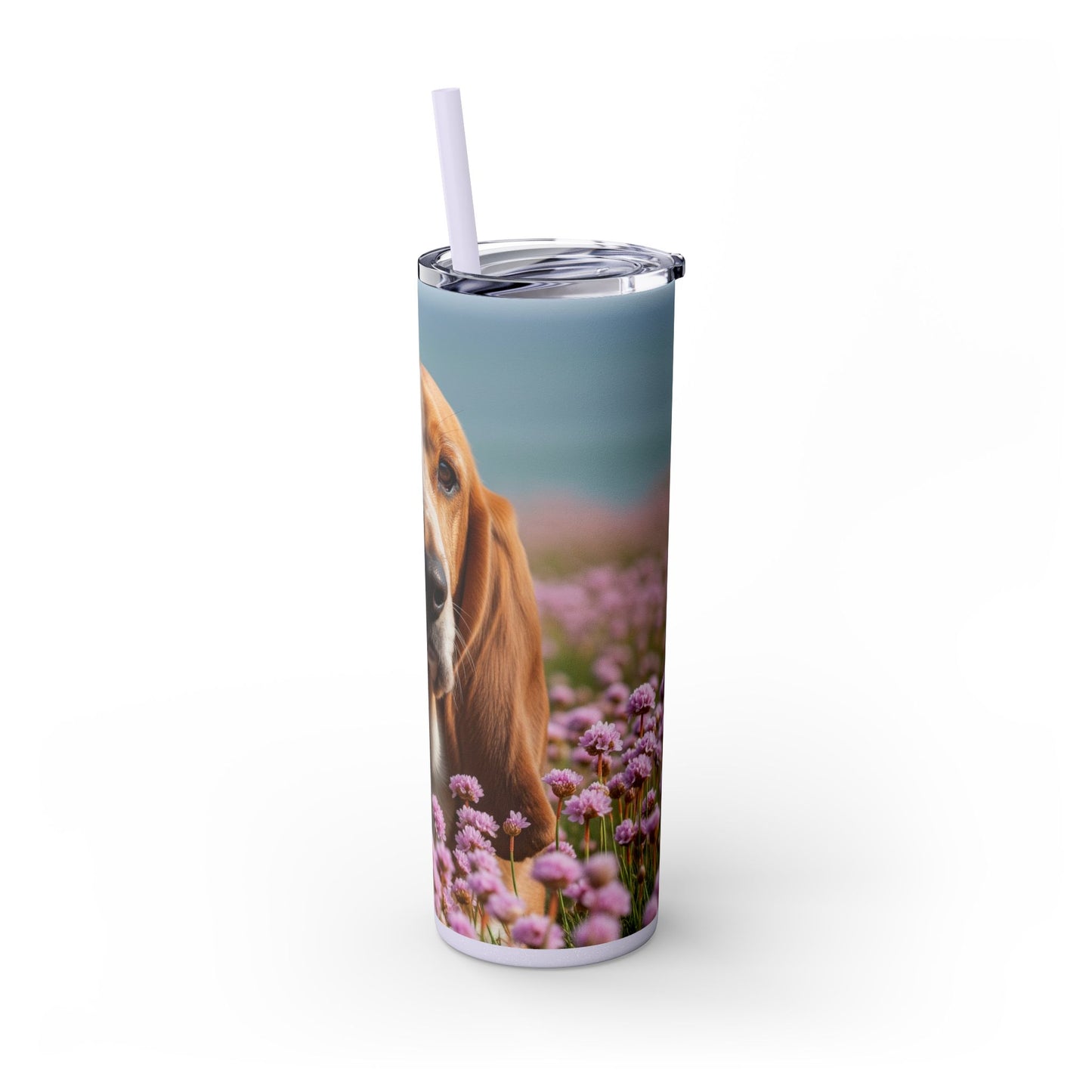 Basset Fauve de Bretagne Skinny Tumbler with Straw, 20oz
