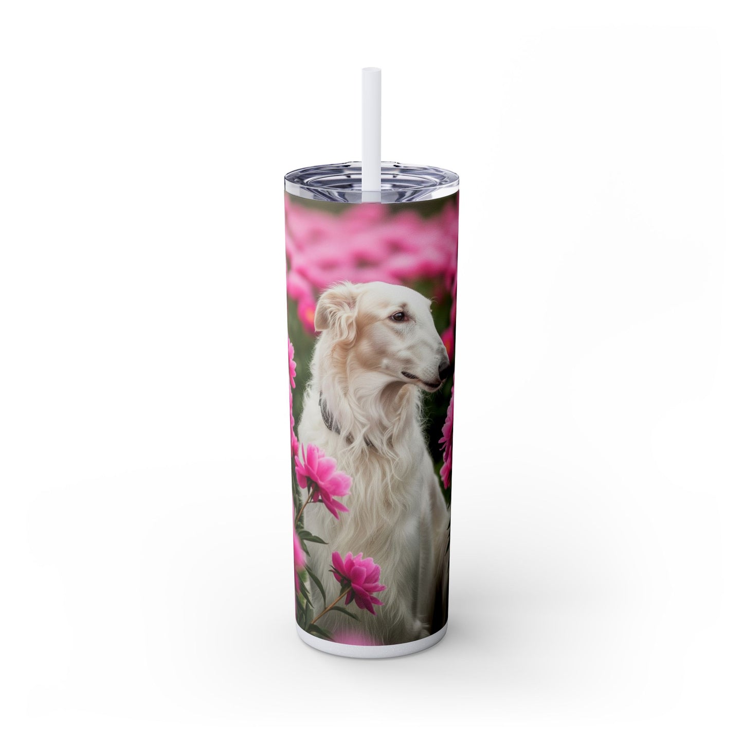 Borzoi Skinny Tumbler with Straw, 20oz