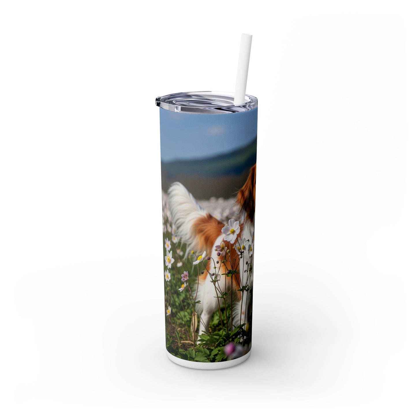 Nederlandse Kooikerhondje Skinny Tumbler with Straw, 20oz