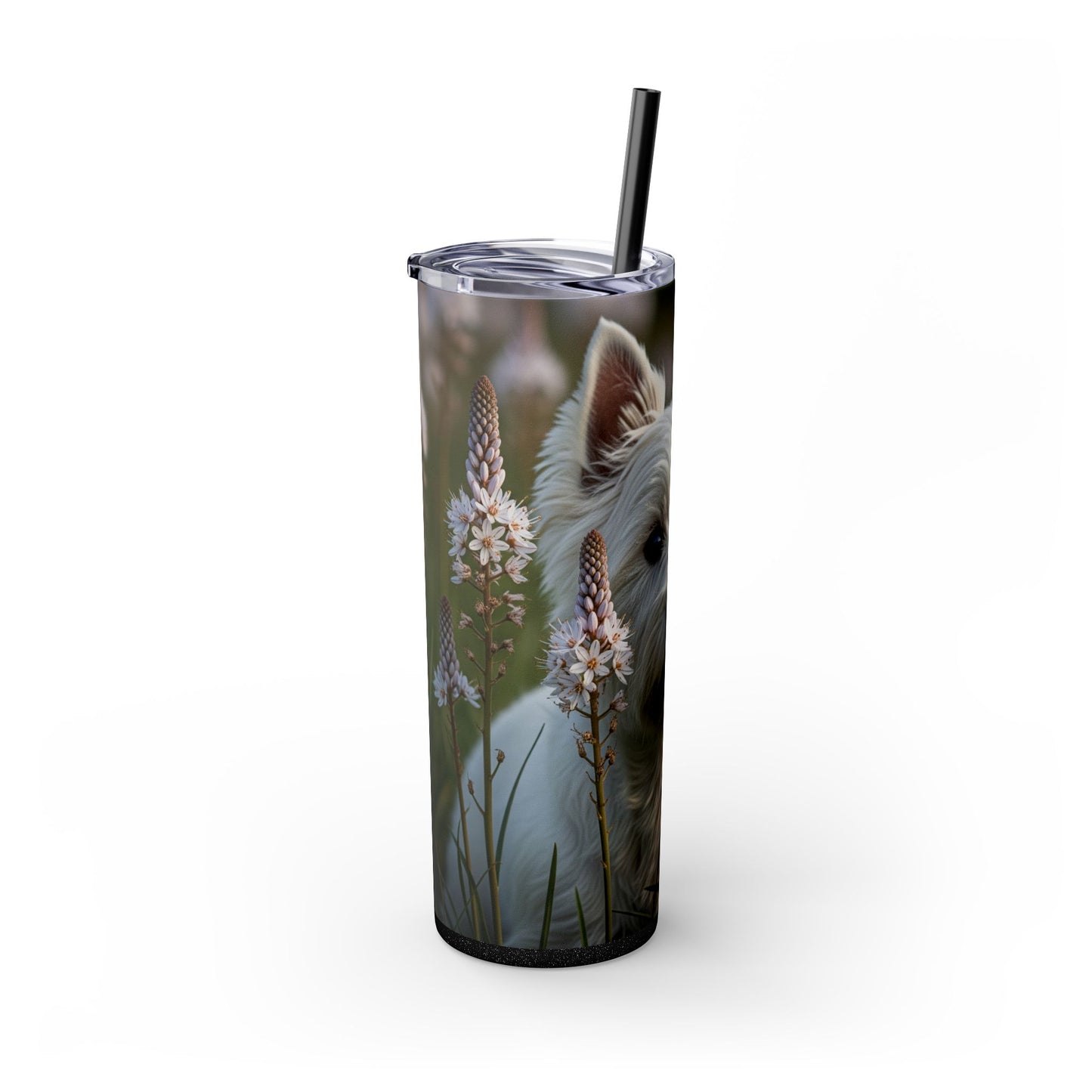 West Highland White Terrier Skinny Tumbler with Straw, 20oz