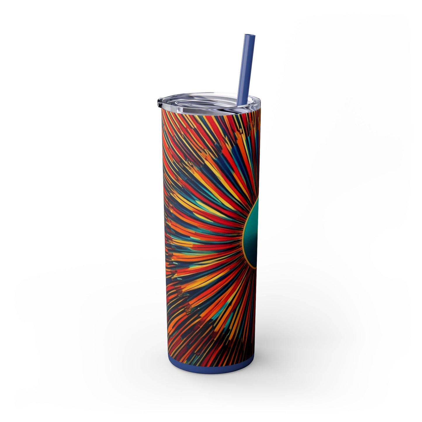 Optical Illusion Skinny Tumbler with Straw, 20oz
