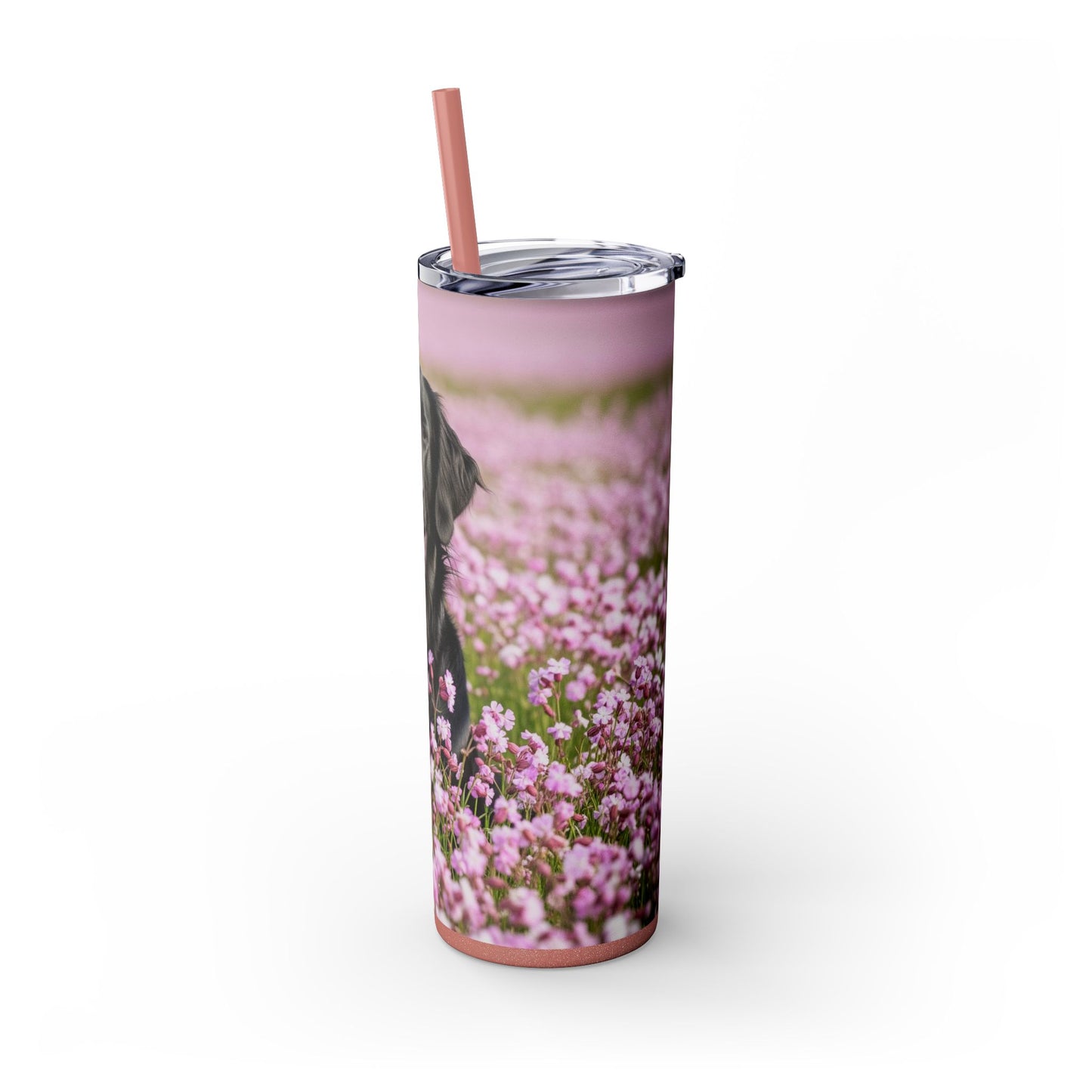Flat Coated Retriever Skinny Tumbler with Straw, 20oz
