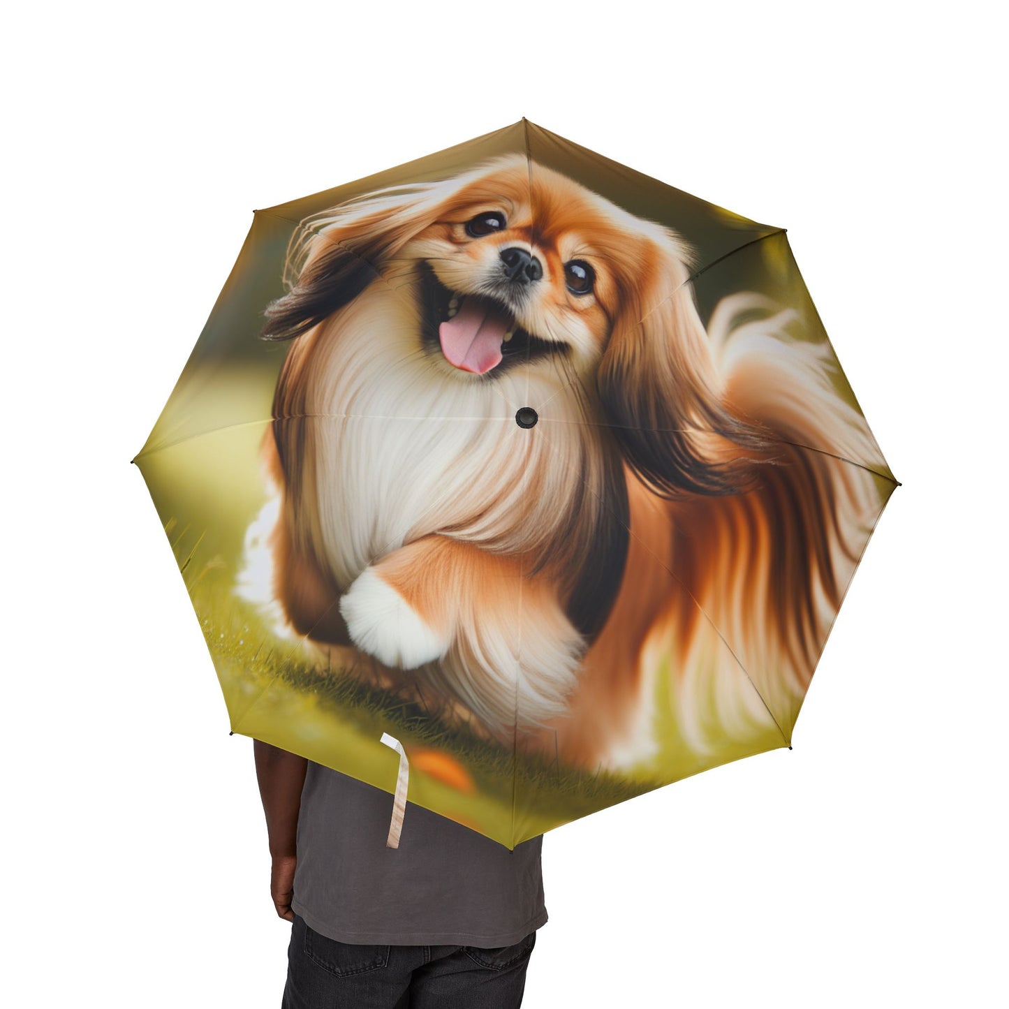 Tibetan Spaniel Semi-Automatic Foldable Umbrella