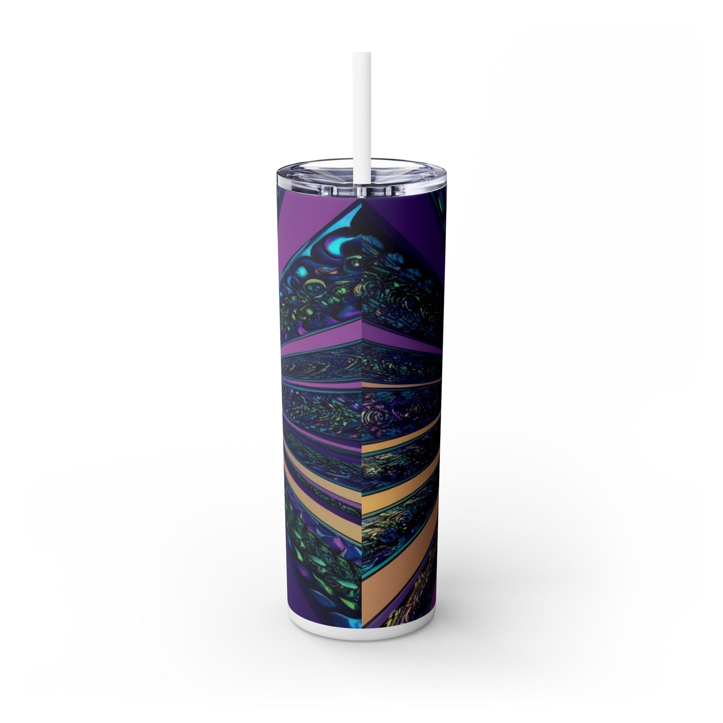 Optical Illusion Skinny Tumbler with Straw, 20oz