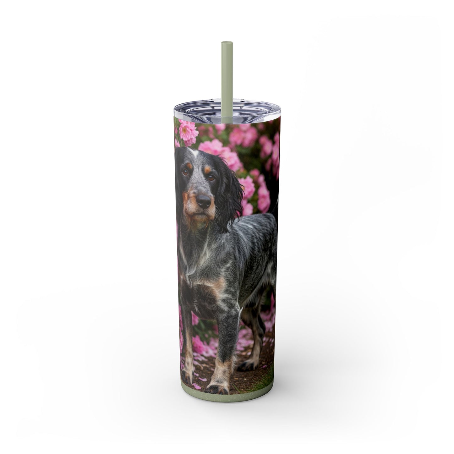 Blue Picardy Spaniel Tumbler with Straw, 20oz