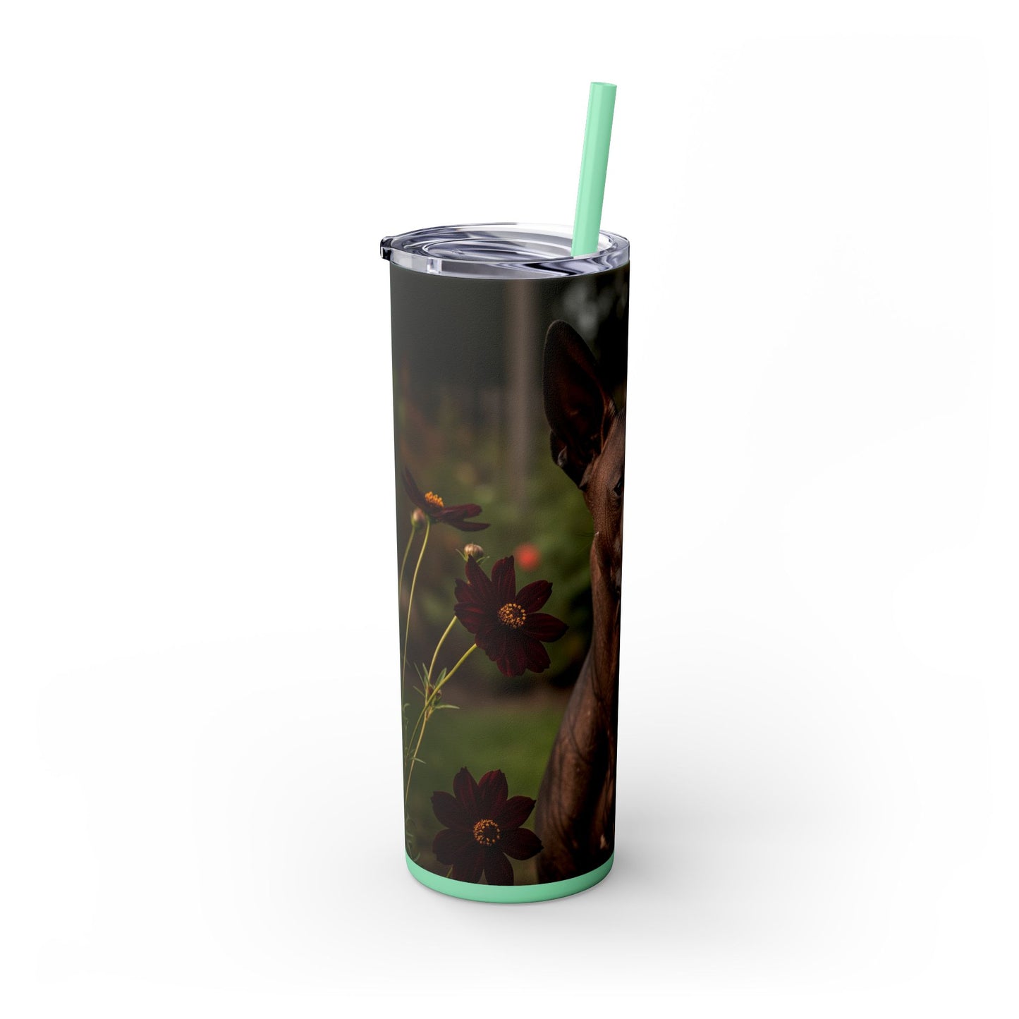 Xoloitzcuintli Skinny Tumbler with Straw, 20oz