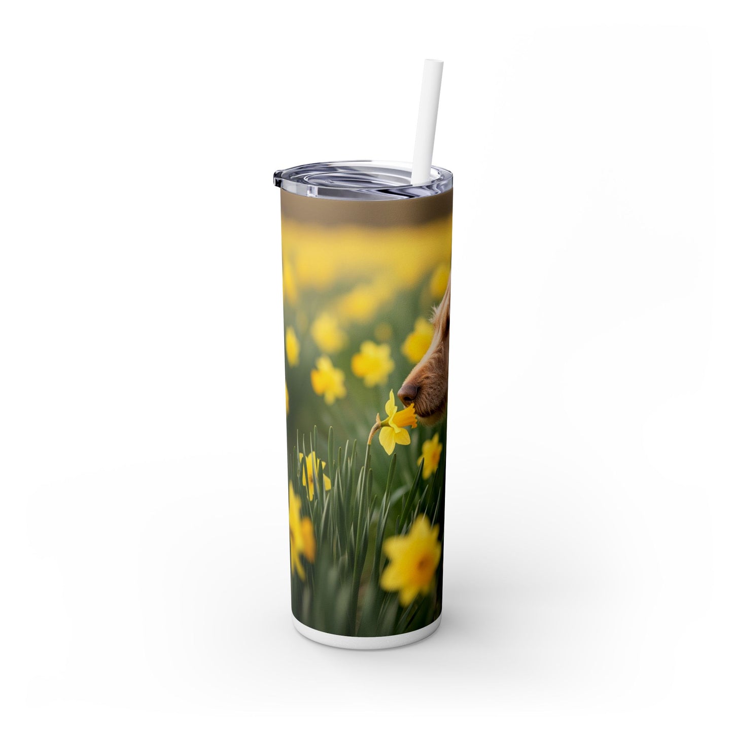 Portuguese Podengo Pequeno Skinny Tumbler with Straw, 20oz