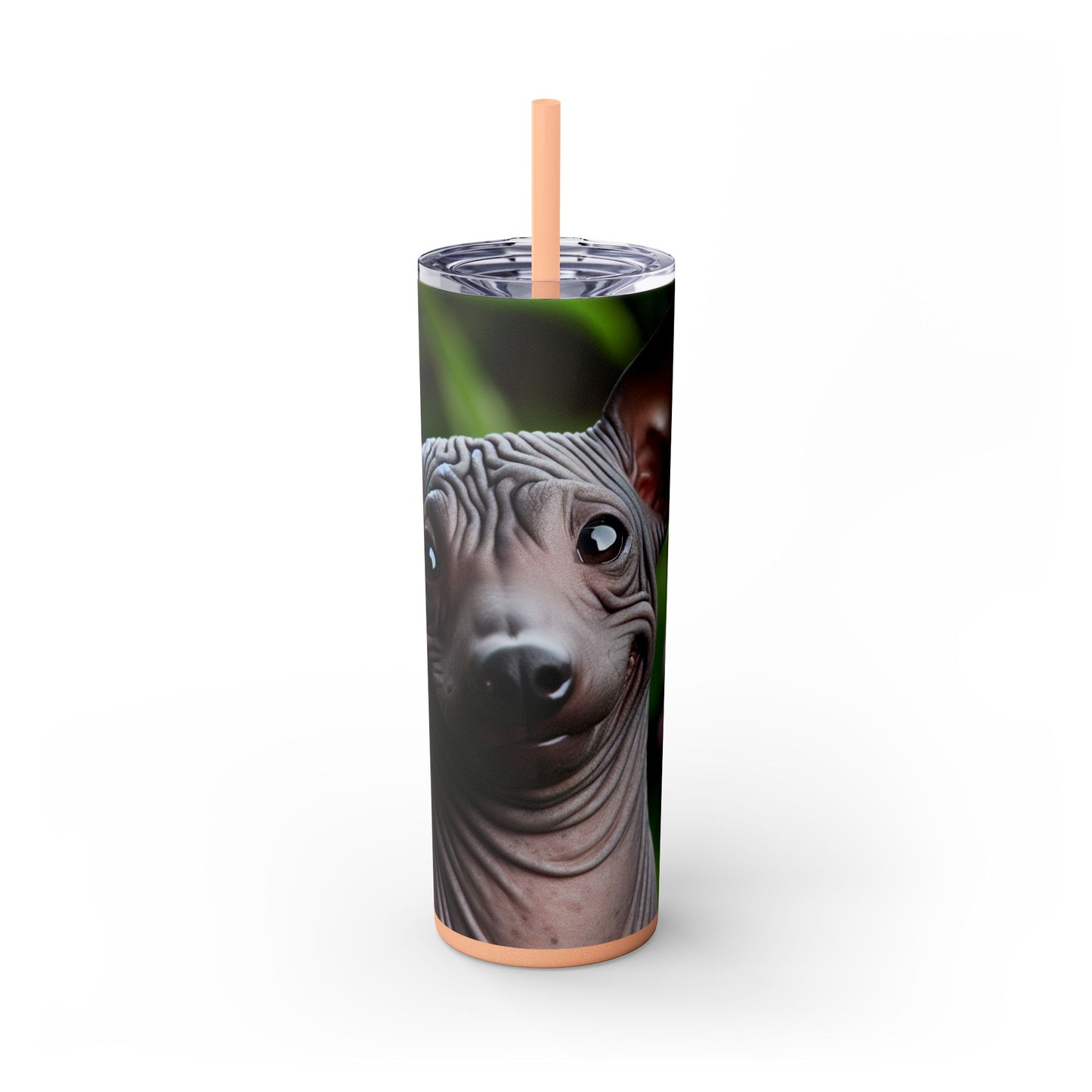 Peruvian Hairless Dog Skinny Tumbler with Straw, 20oz
